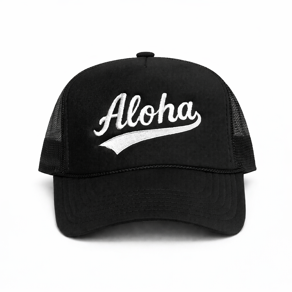 Aloha Embroidered Trucker Hat