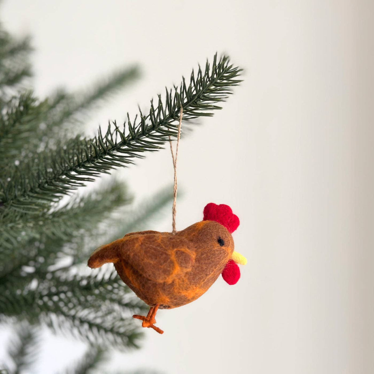 Felt Chicken Ornament: Set of 4