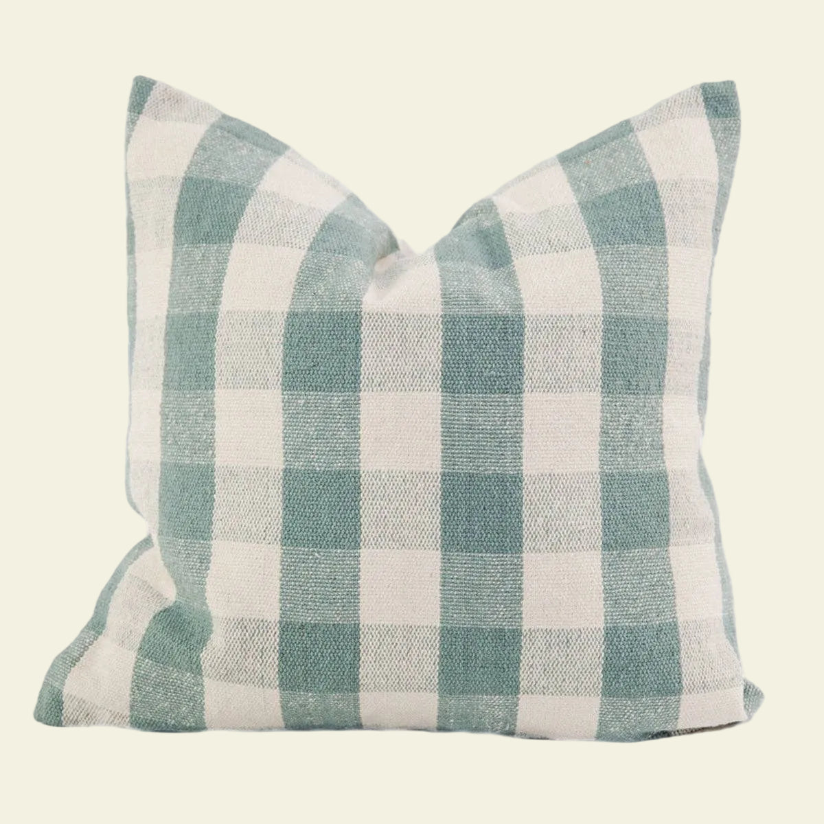 Signature Woven Warm Blue Gingham Pillow 20x20 inches