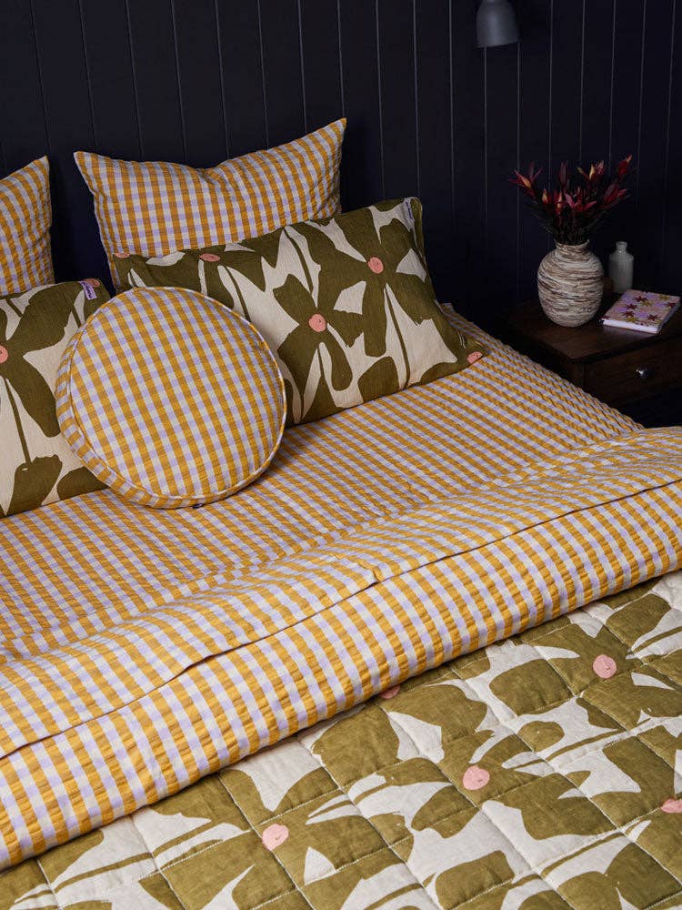 Mango Seersucker Quilt Cover: Queen