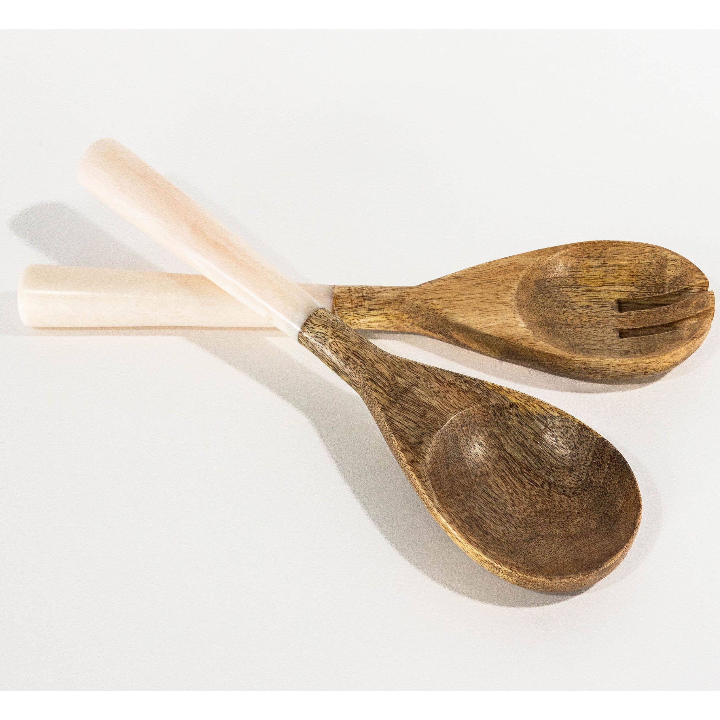 Jeanne Fitz Resin Collection Salad Servers – Cream
