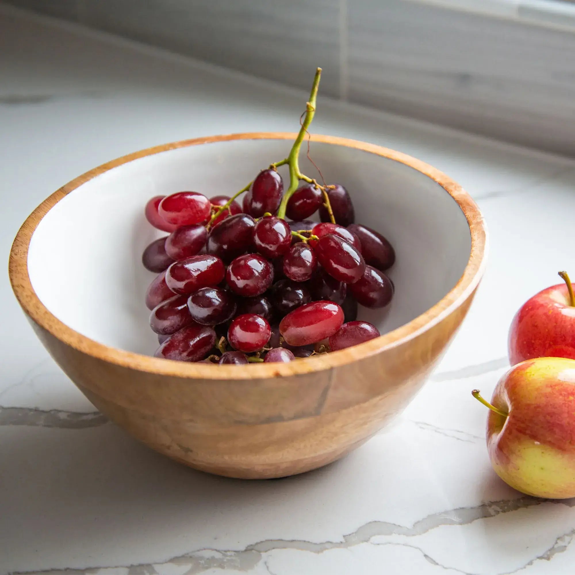 Wood + White Collection Mango Wood Salad Bowl
