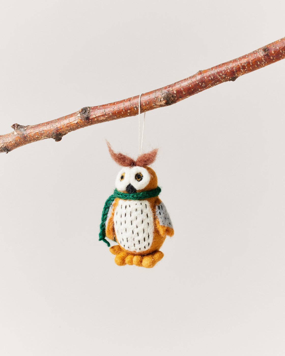 Felted Woodland Animal Ornament: Oliver Owl