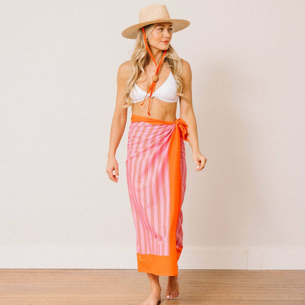 Orchid Pinstripe Sarong: One Size