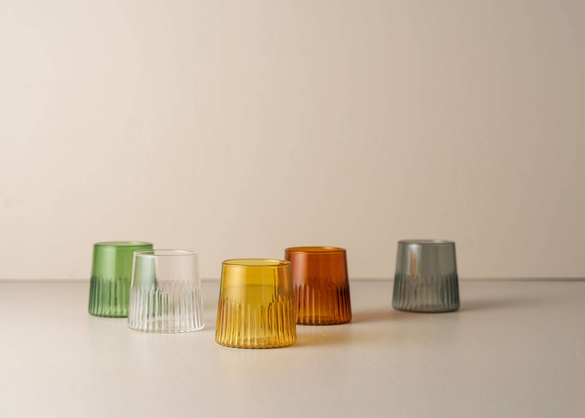 Kairos Medium Water Glass | Dark Amber | Set of 4