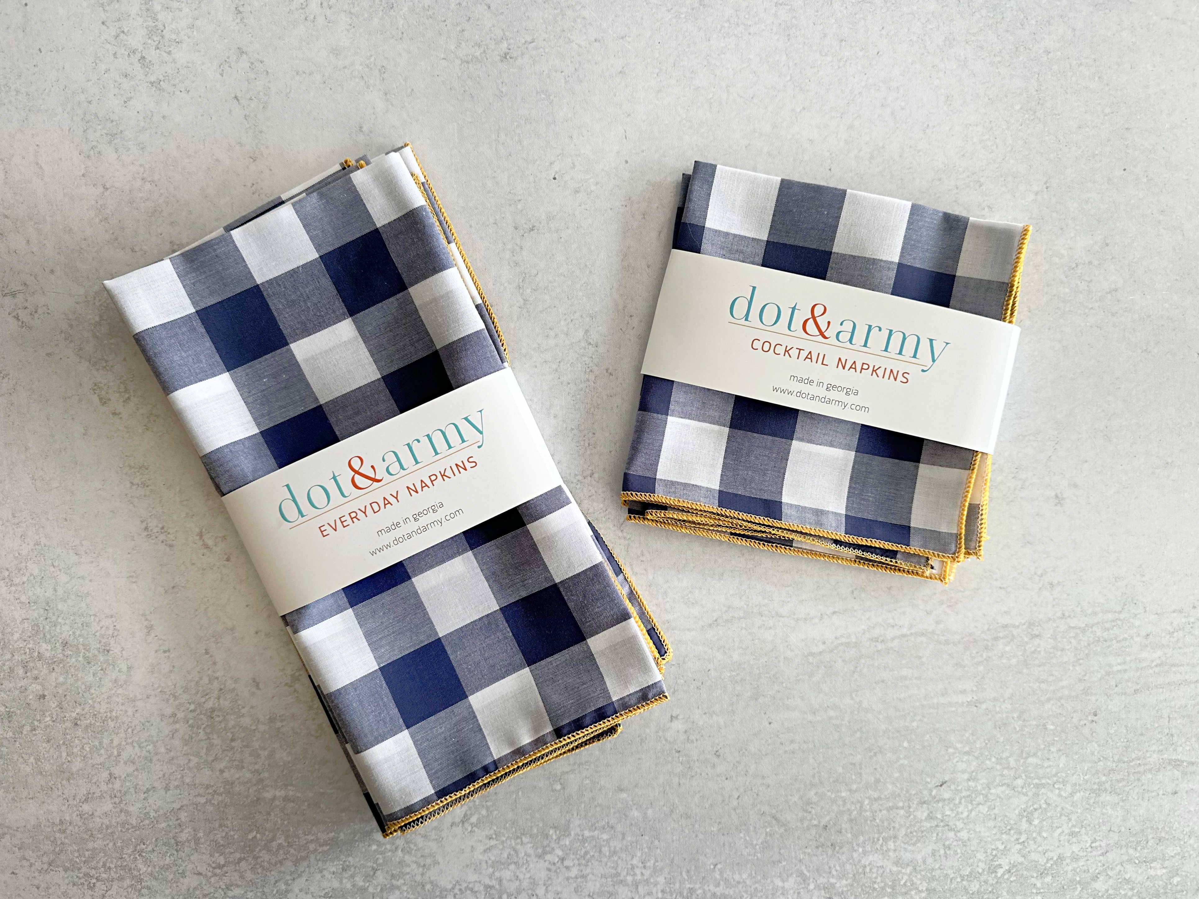 Gingham Check Cloth Napkins, set of four: Cherry red