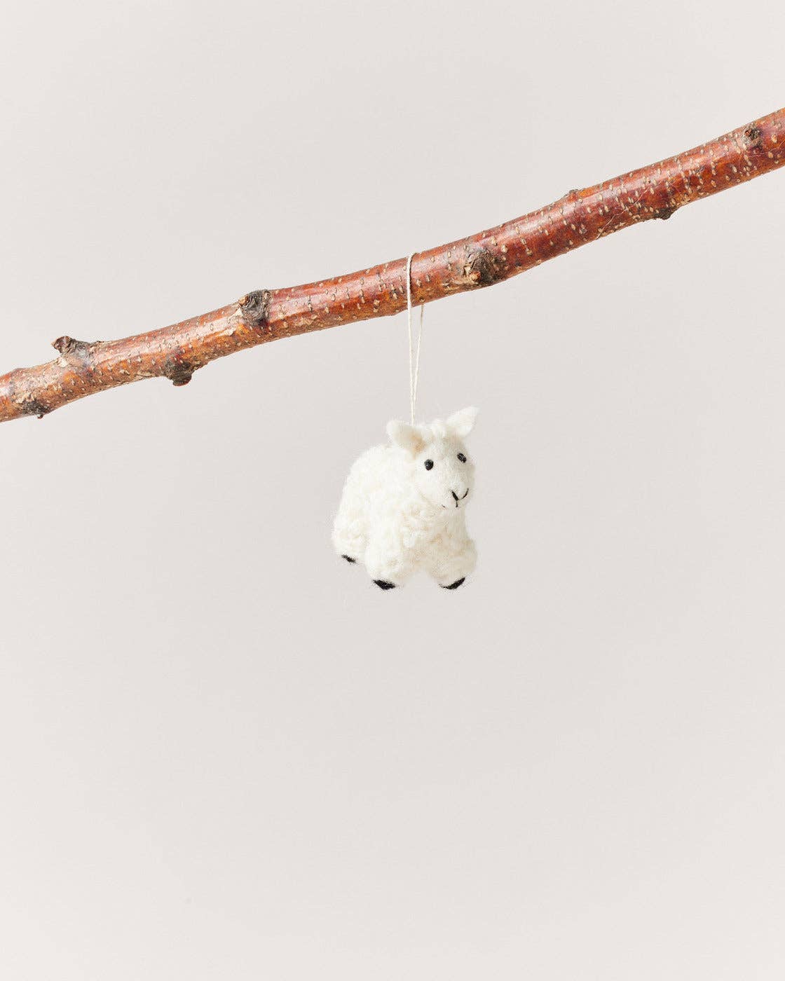Felted Sheep Ornament: Ivory
