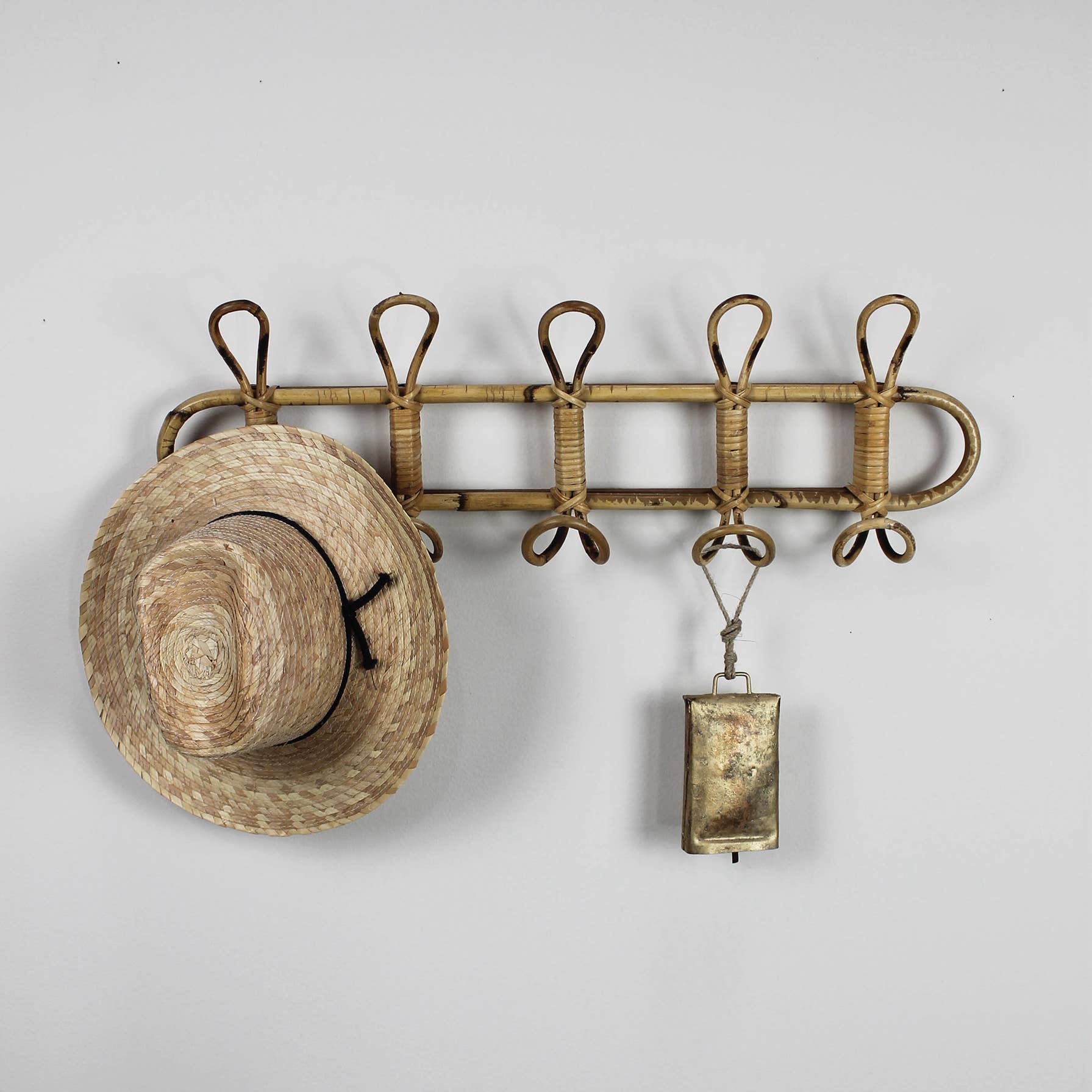 Cairo Wall Hook, Rattan - 5 Hook