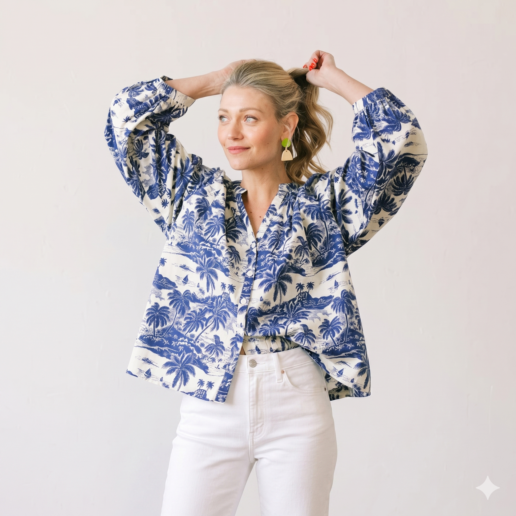 Tropical Toile Lucia Top: XS