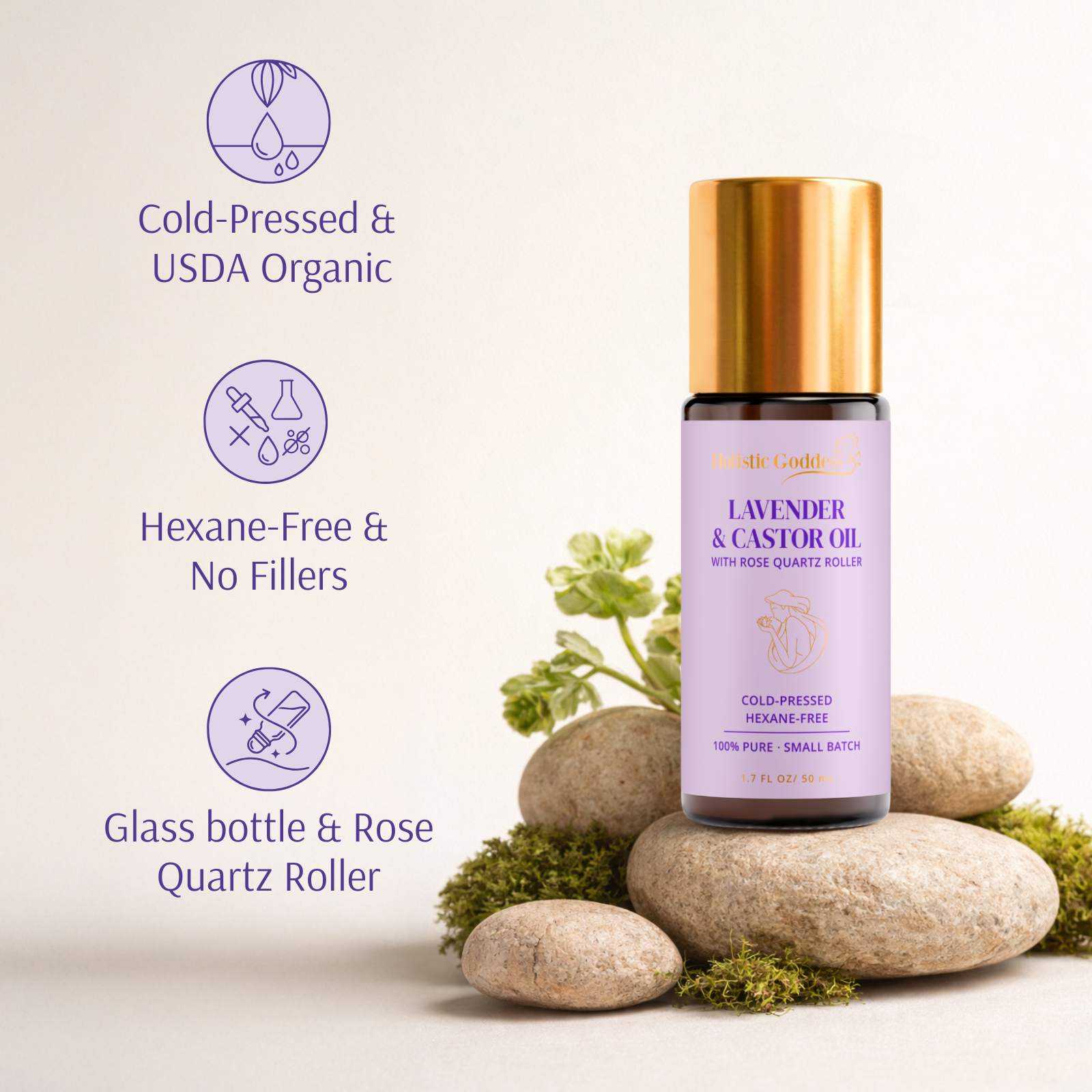 Organic Castor Oil Roll-on With Lavender