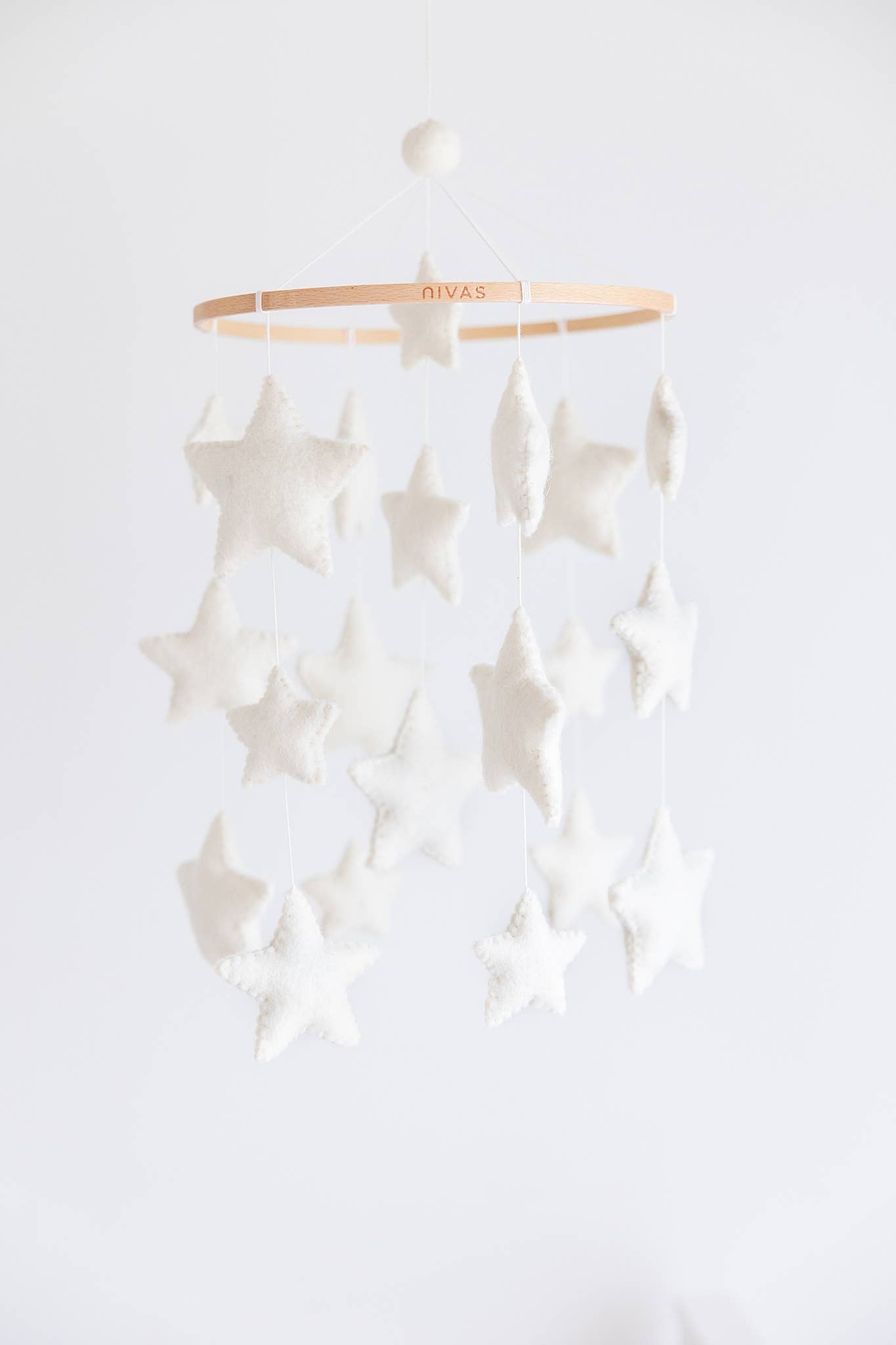 White Star Crib Mobile - Handmade Baby Gifts