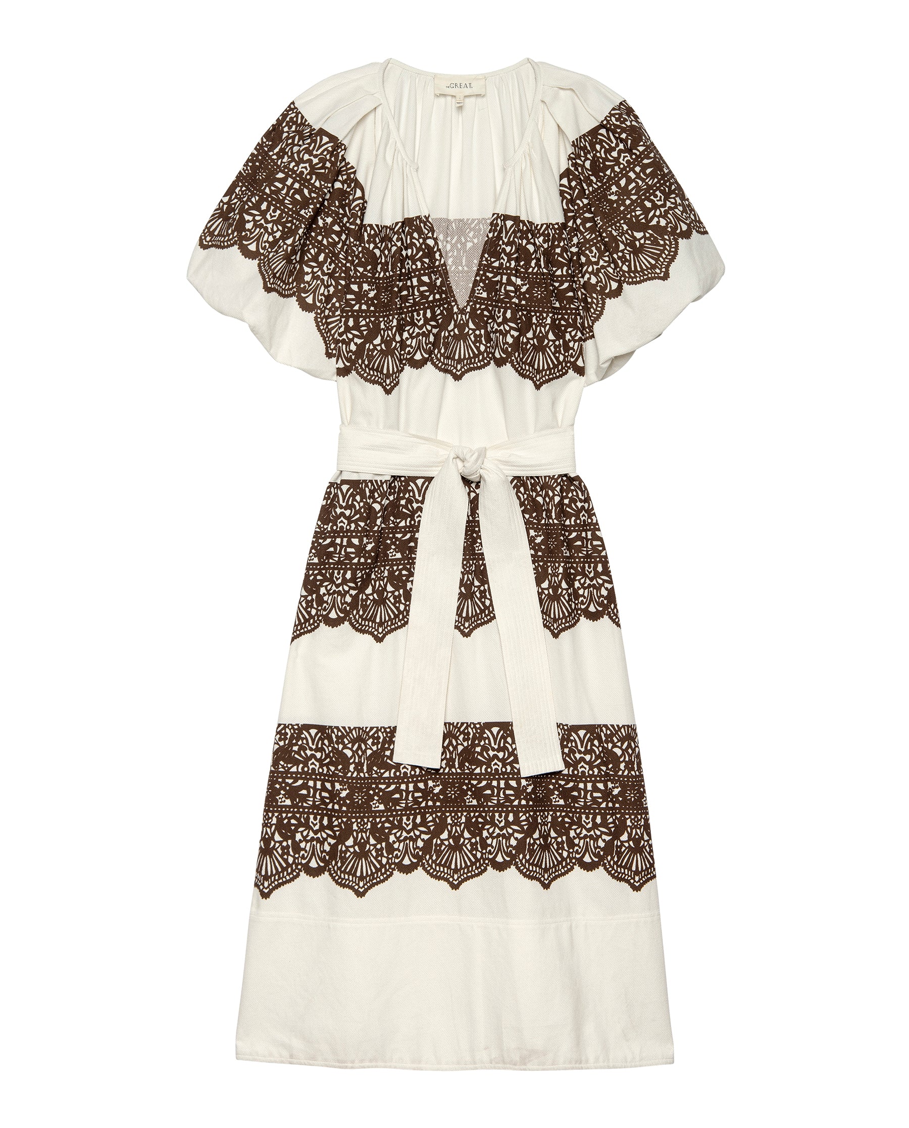 CREAM WITH WESTERN LACE PRINT