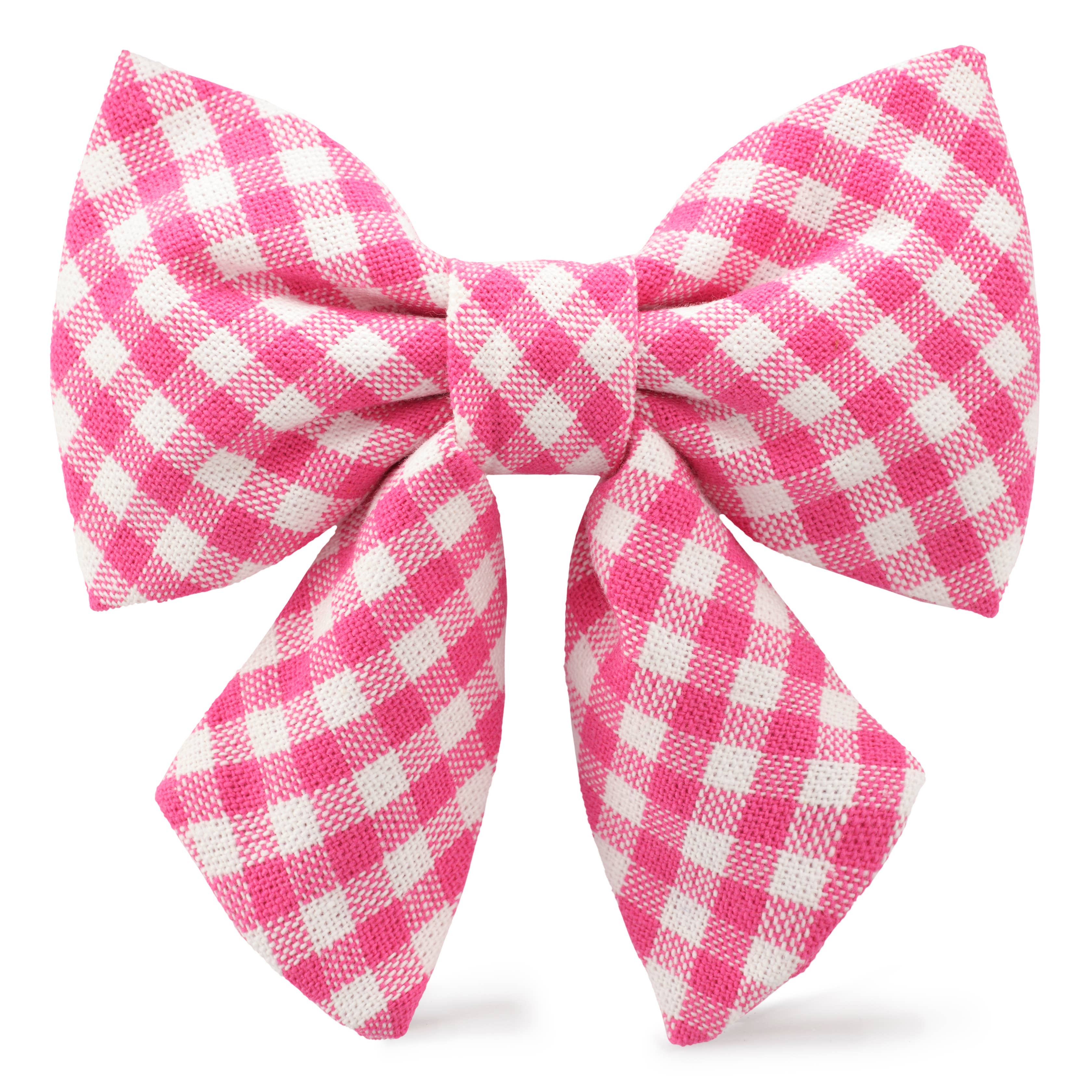Hot Pink Gingham Dog Bow/Large