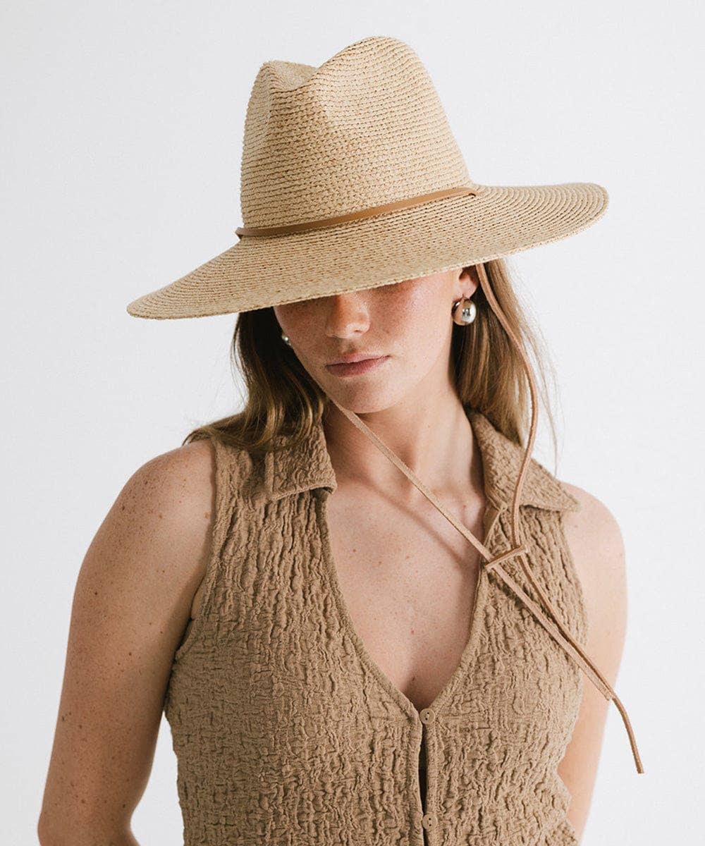 Ozzy Packable Straw Sun Hat: Natural / S/M 57