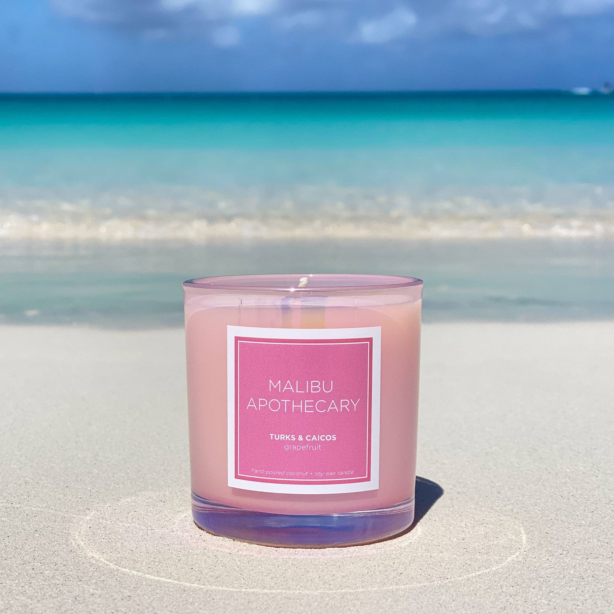 Iridescent Pink Candle: MONTAUK