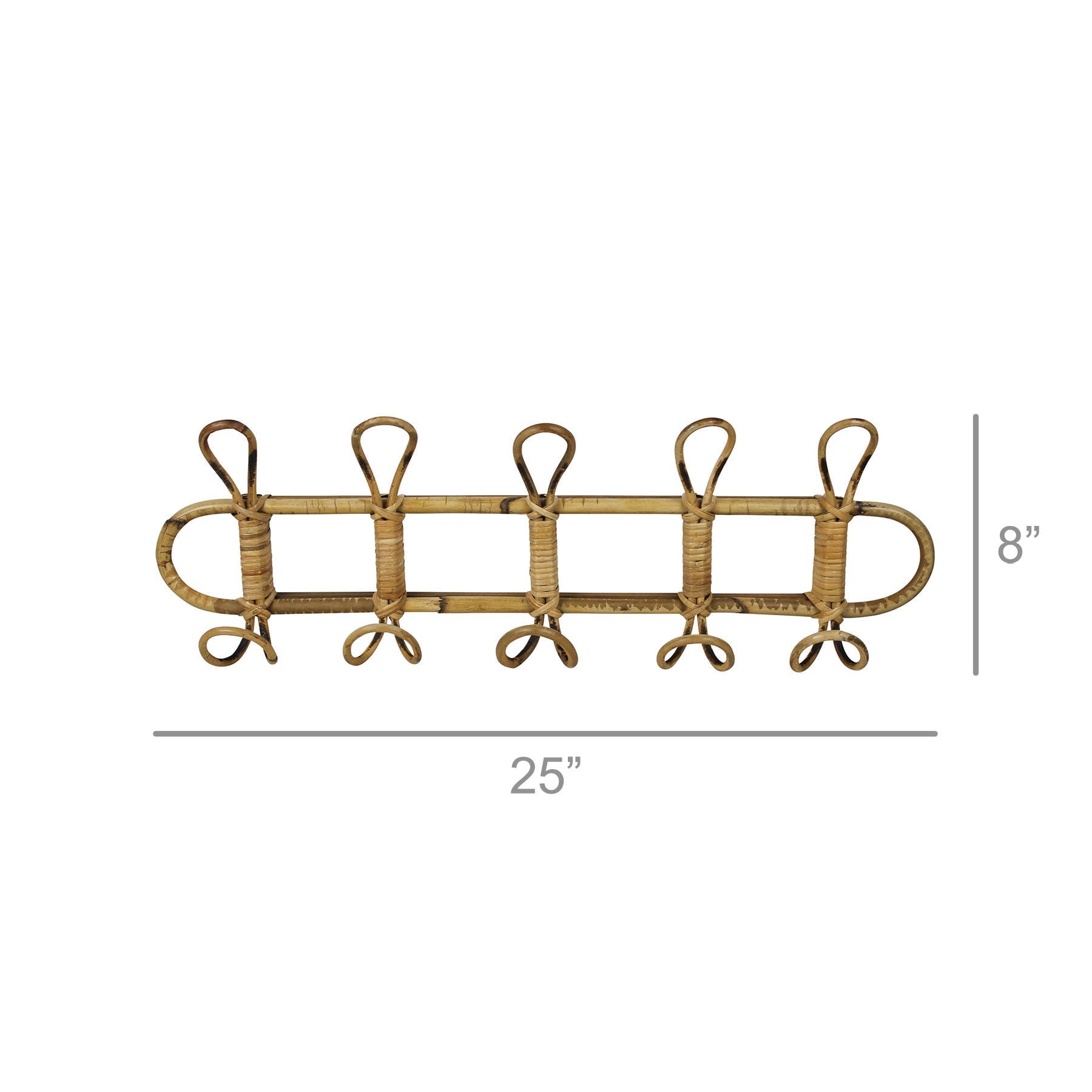 Cairo Wall Hook, Rattan - 5 Hook