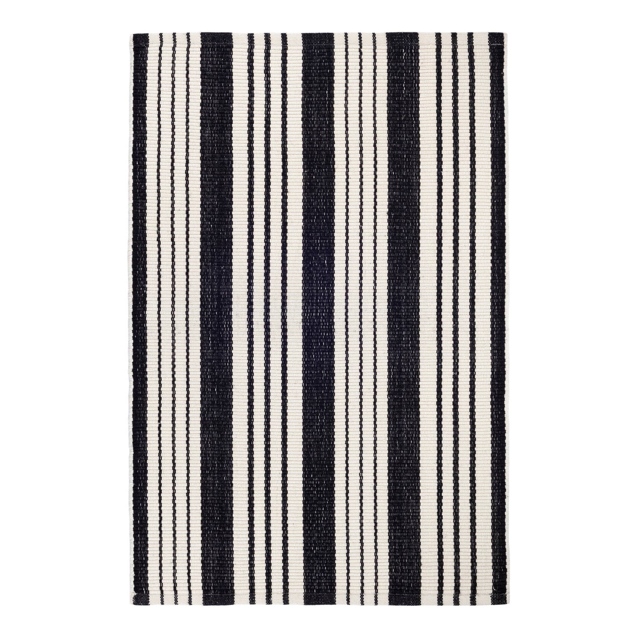 Birmingham Handwoven Cotton Rug | Black: 4' x 6'