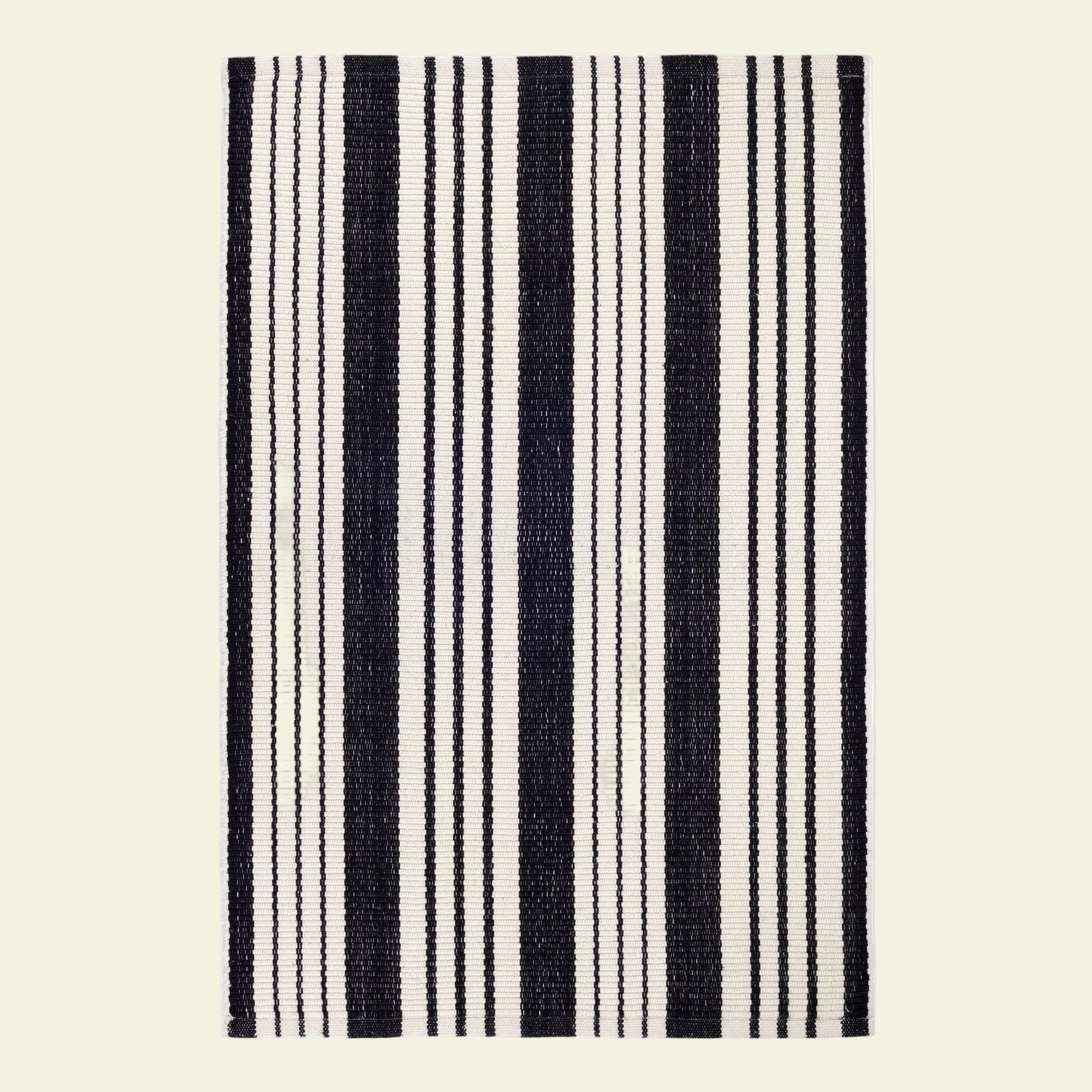 Birmingham Handwoven Cotton Rug | Black: 4' x 6'