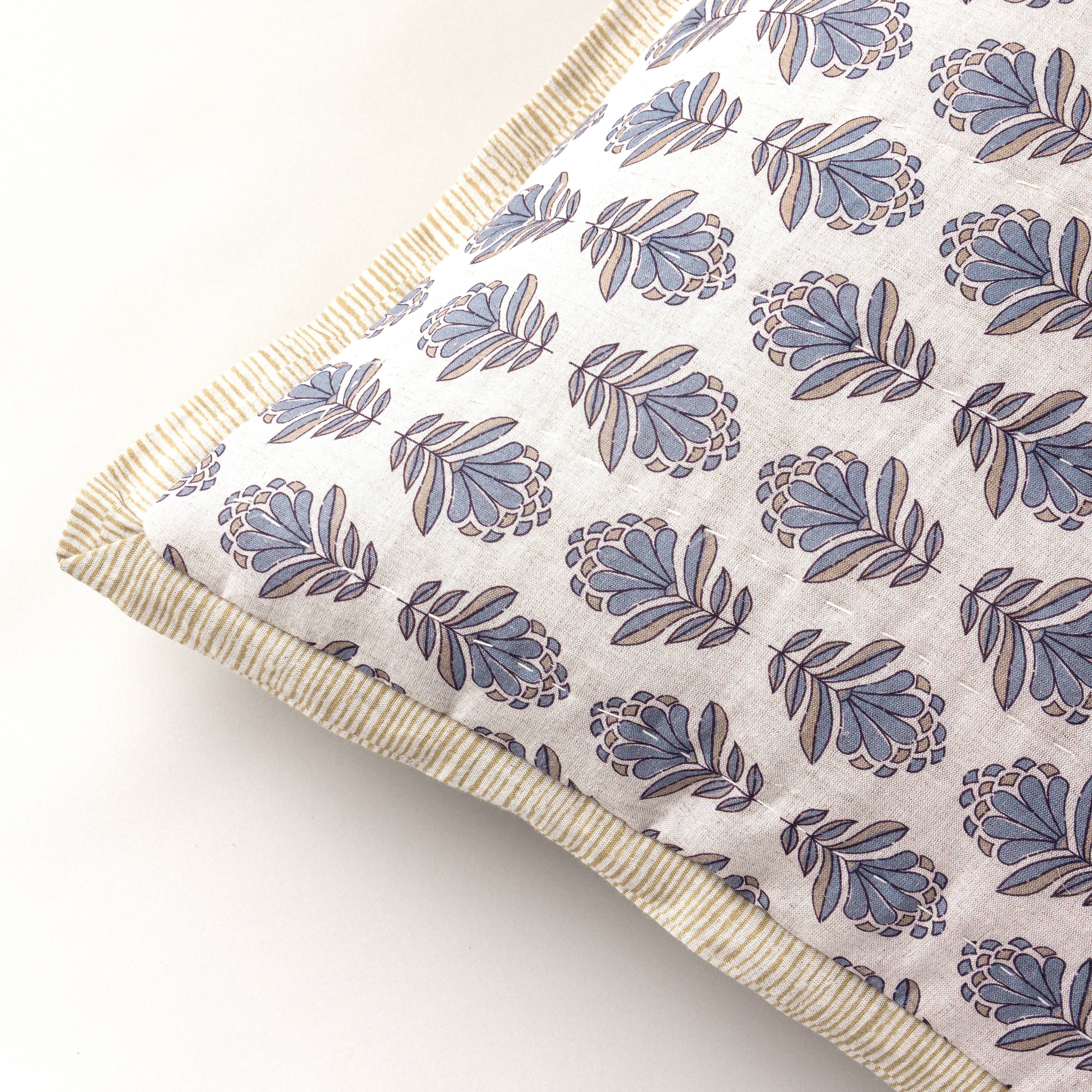 Charlie Block Print Sham: DARK GREEN / KING