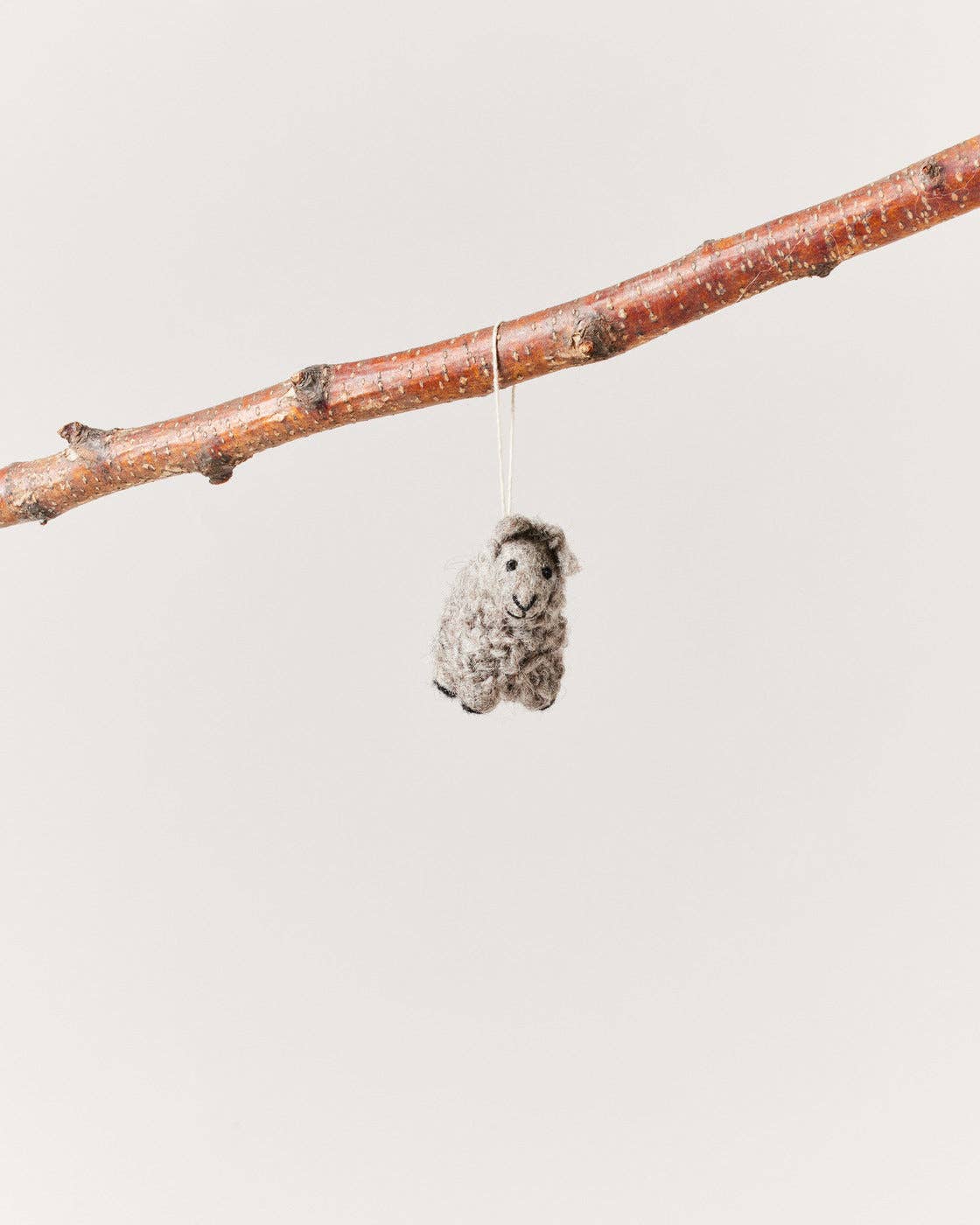 Felted Sheep Ornament: Ivory