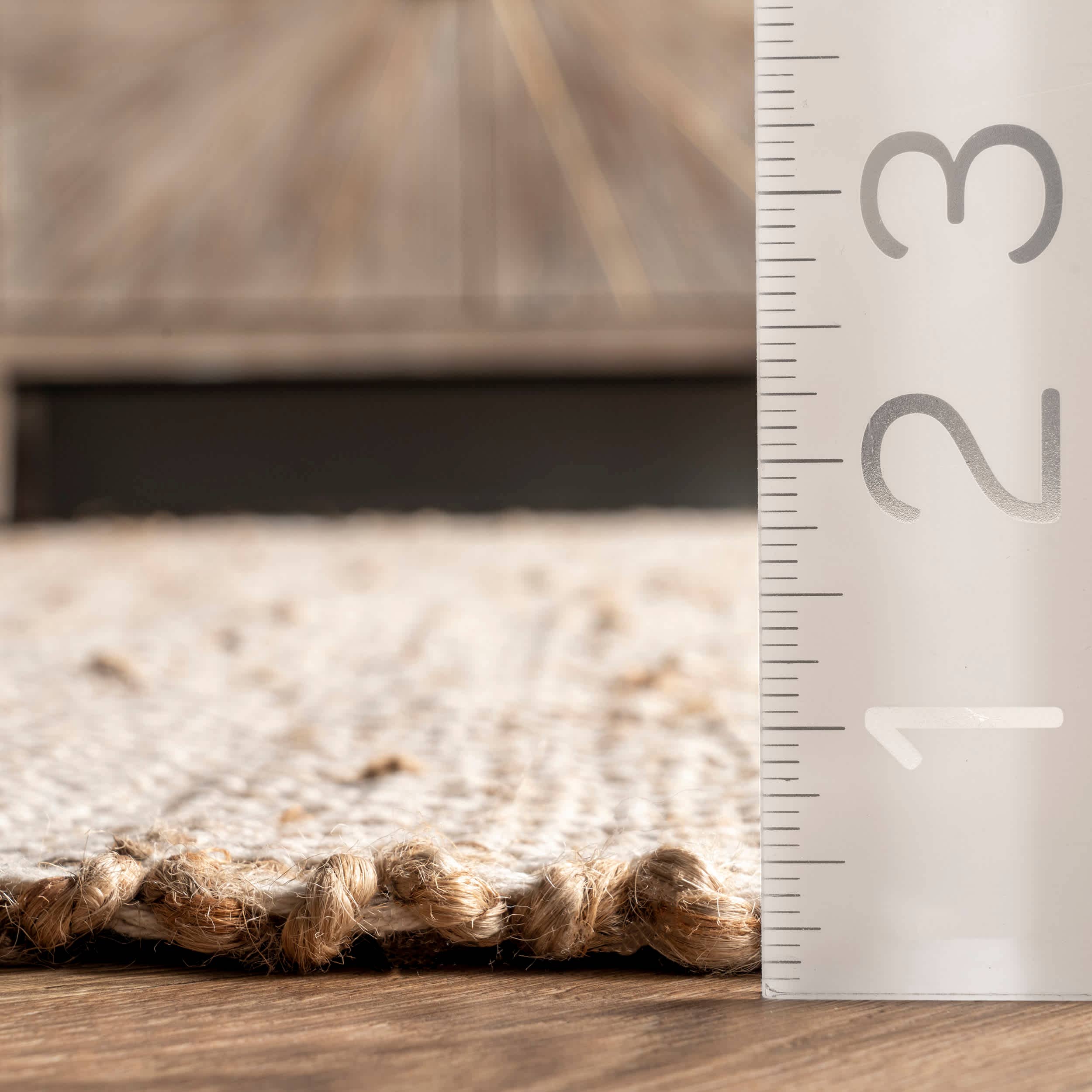 Striped Casual Jute Flatweave Area Rug: Natural / Rectangle / 6' x 9'