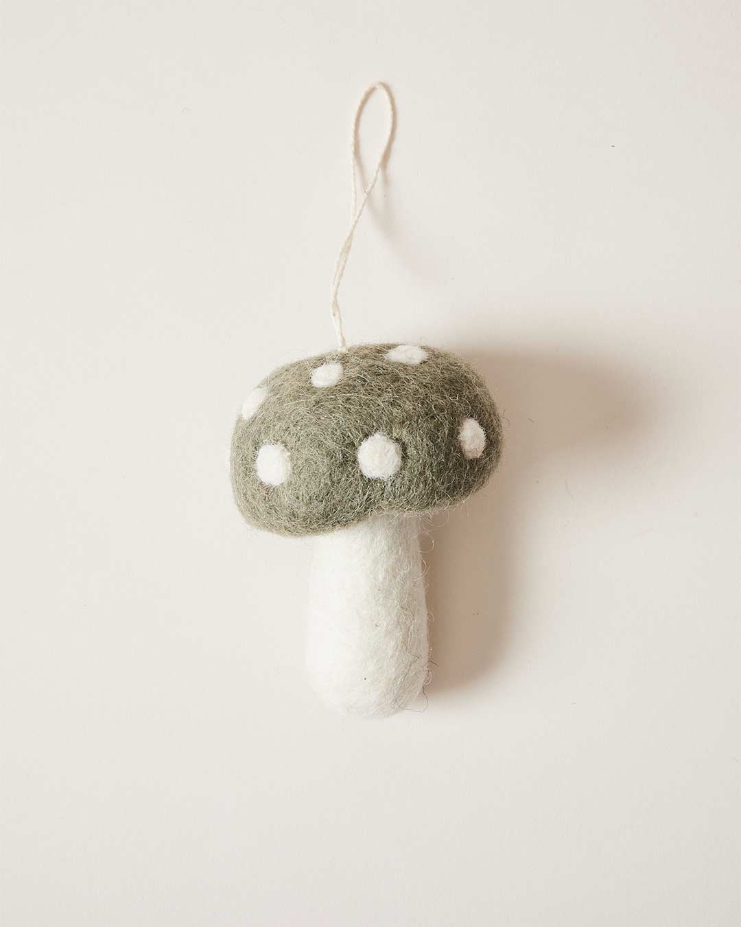 Felted Mushroom Ornament: Brown