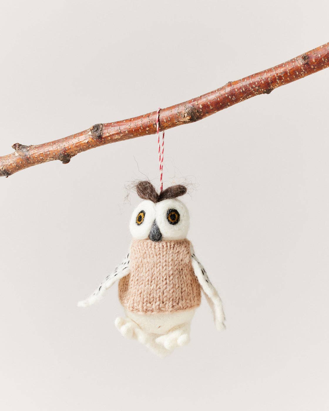 Felted Woodland Animal Ornament: Oliver Owl