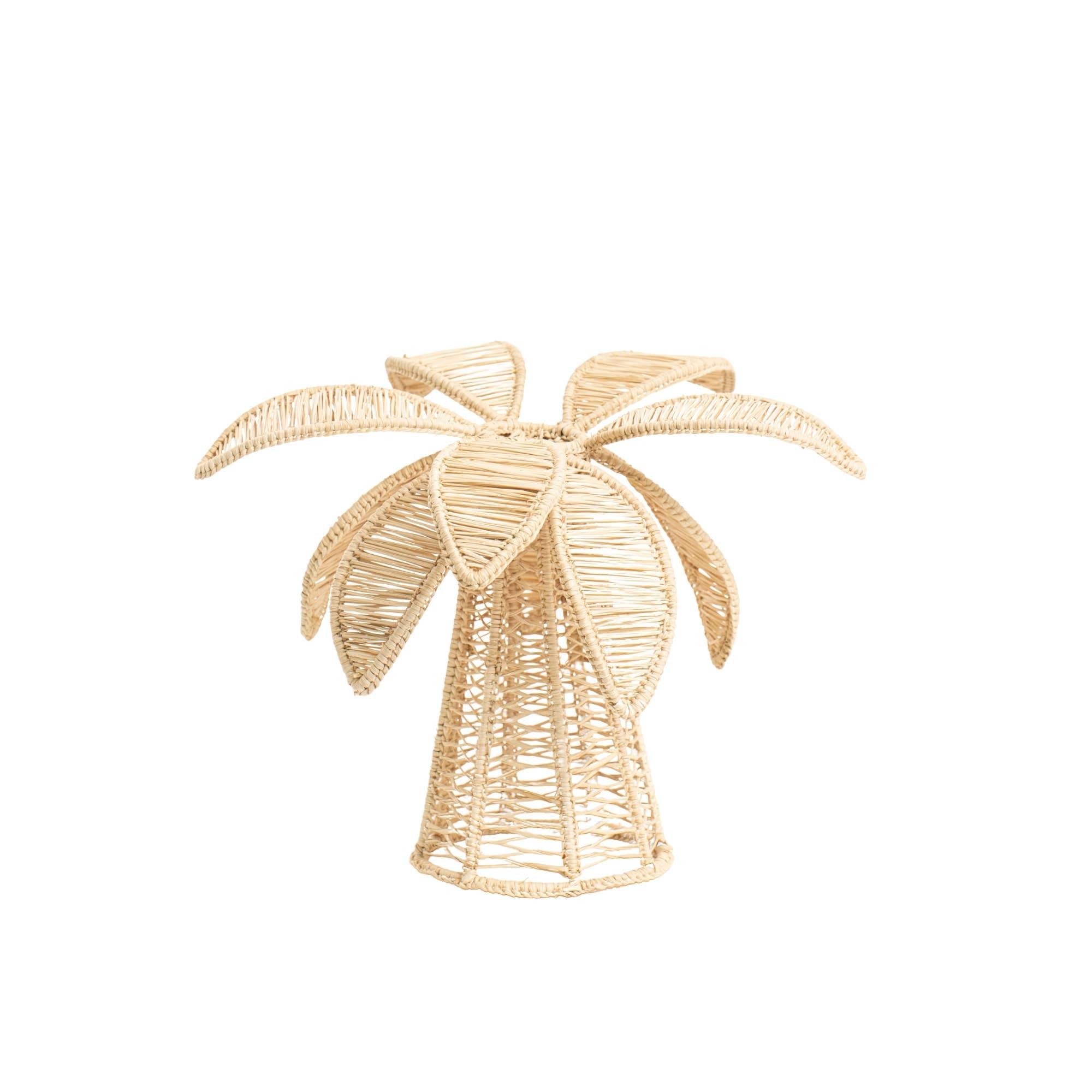 Palm Tree Candle Holder Medium: Dark Natural leaves