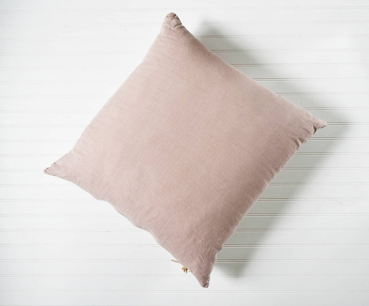 Shadow Rose Washed Linen Pillow: Cover + Down Insert / 20 x 20