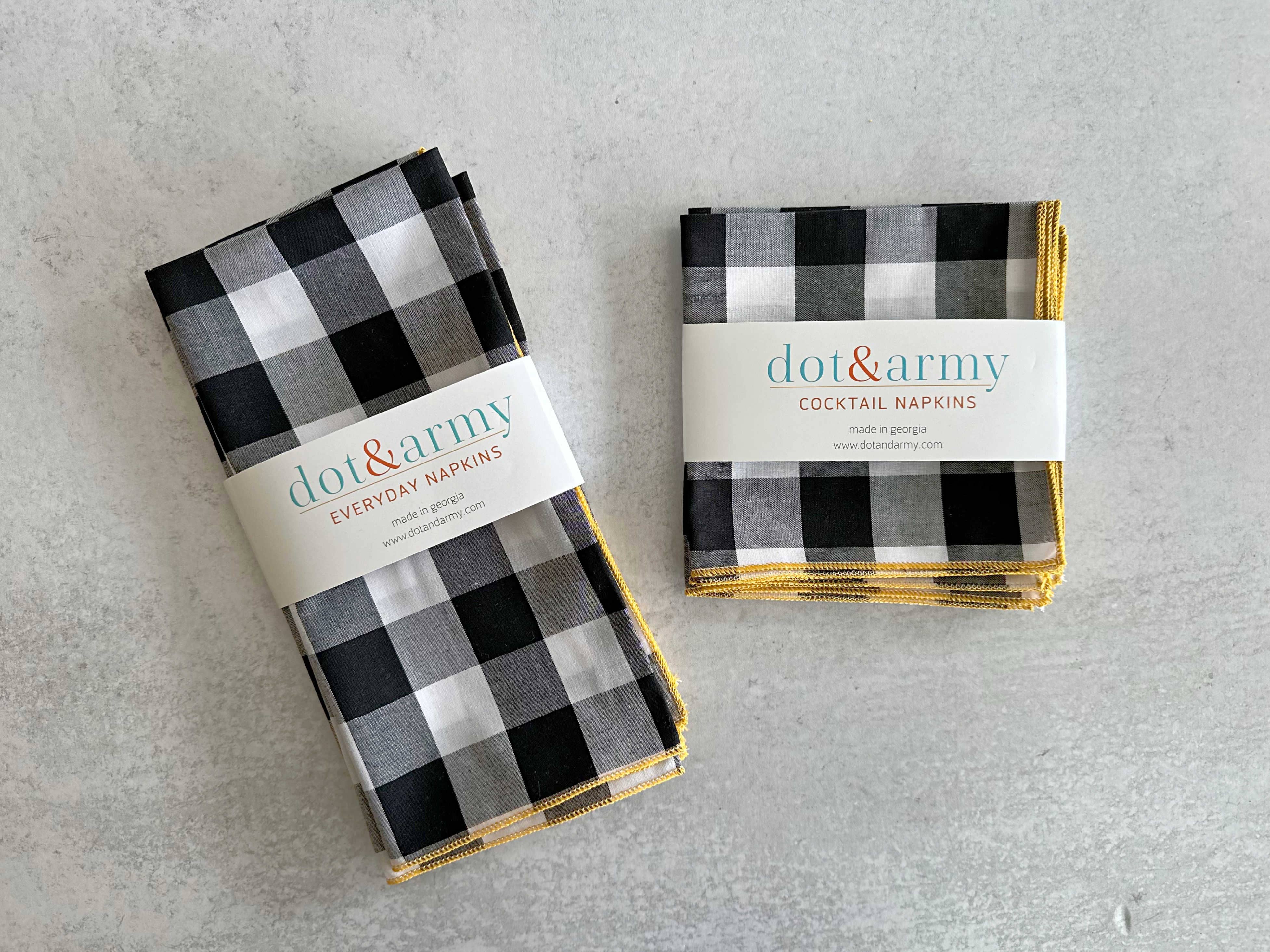 Gingham Check Cloth Napkins, set of four: Cherry red