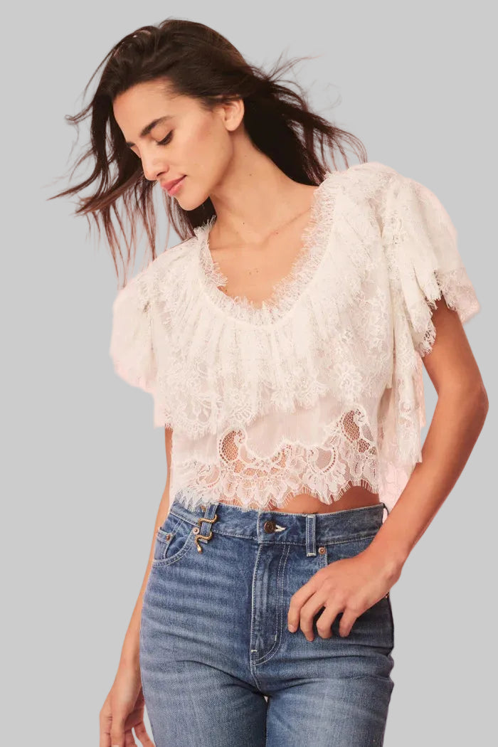 Vienne Lace Chiffon Top