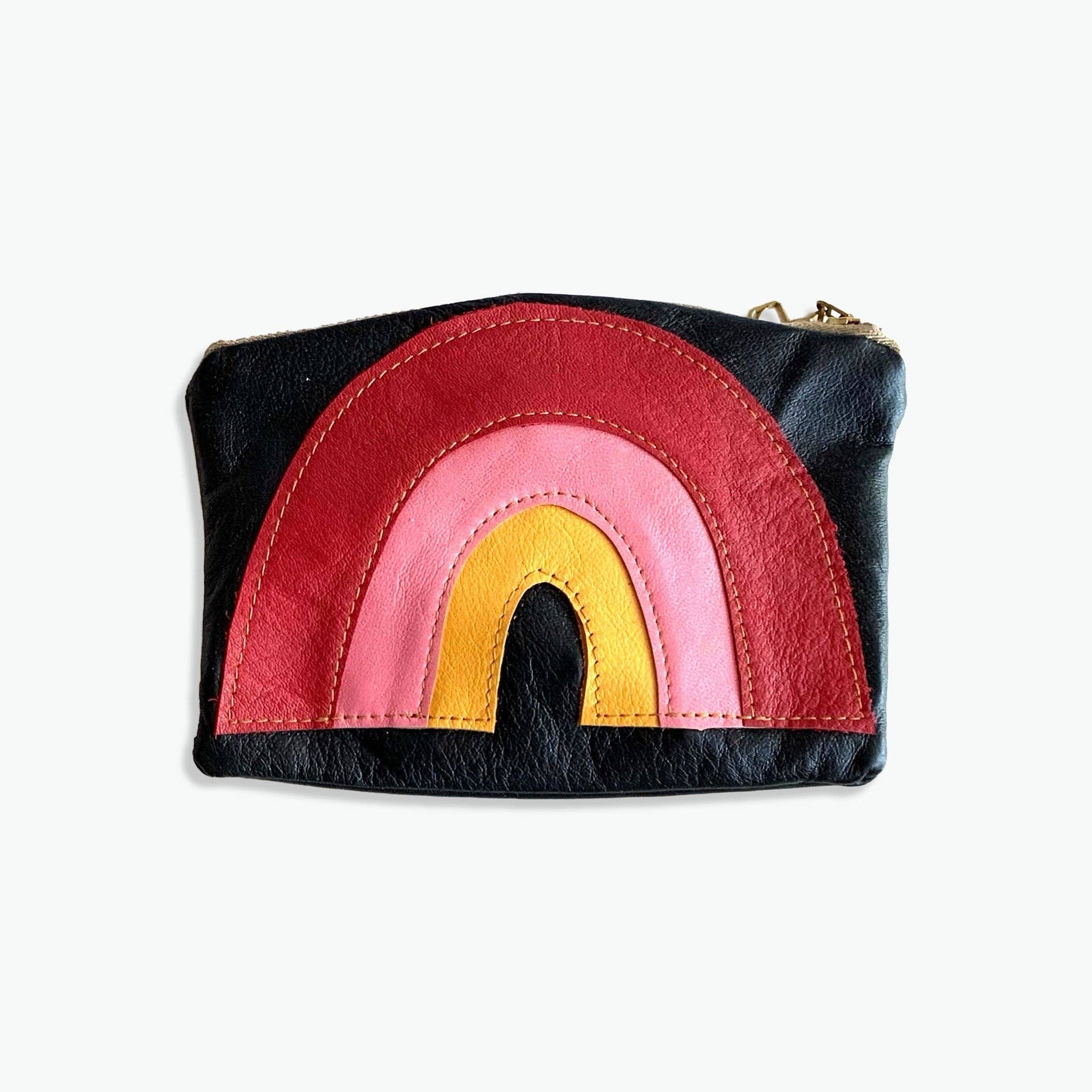 Rainbow pouch - redpinkyellow