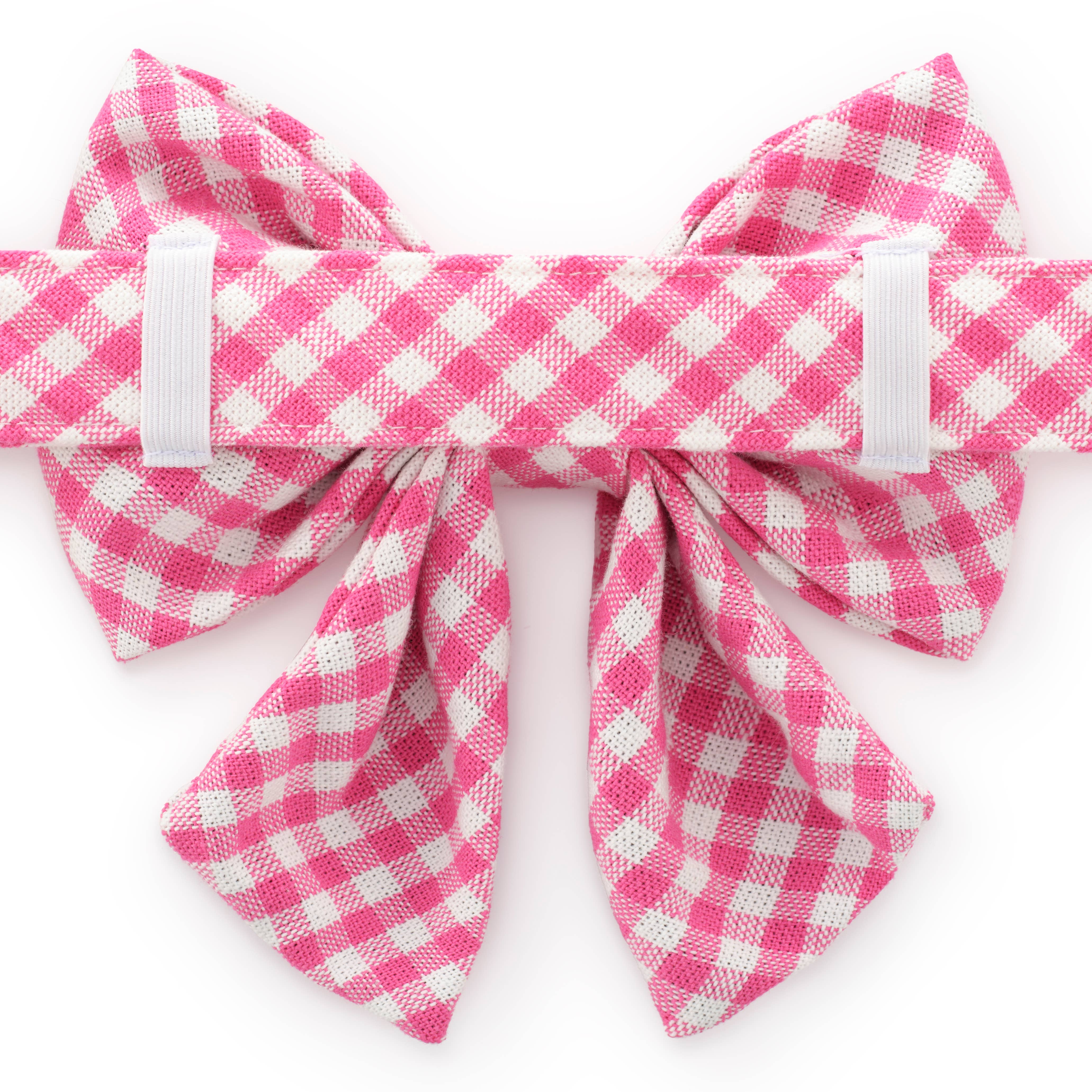 Hot Pink Gingham Dog Bow/Small