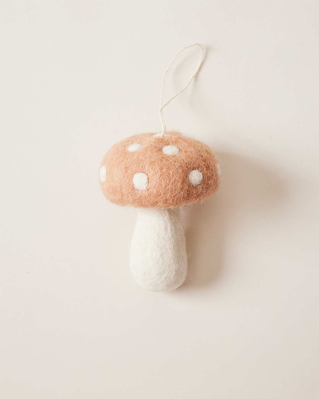Felted Mushroom Ornament: Brown