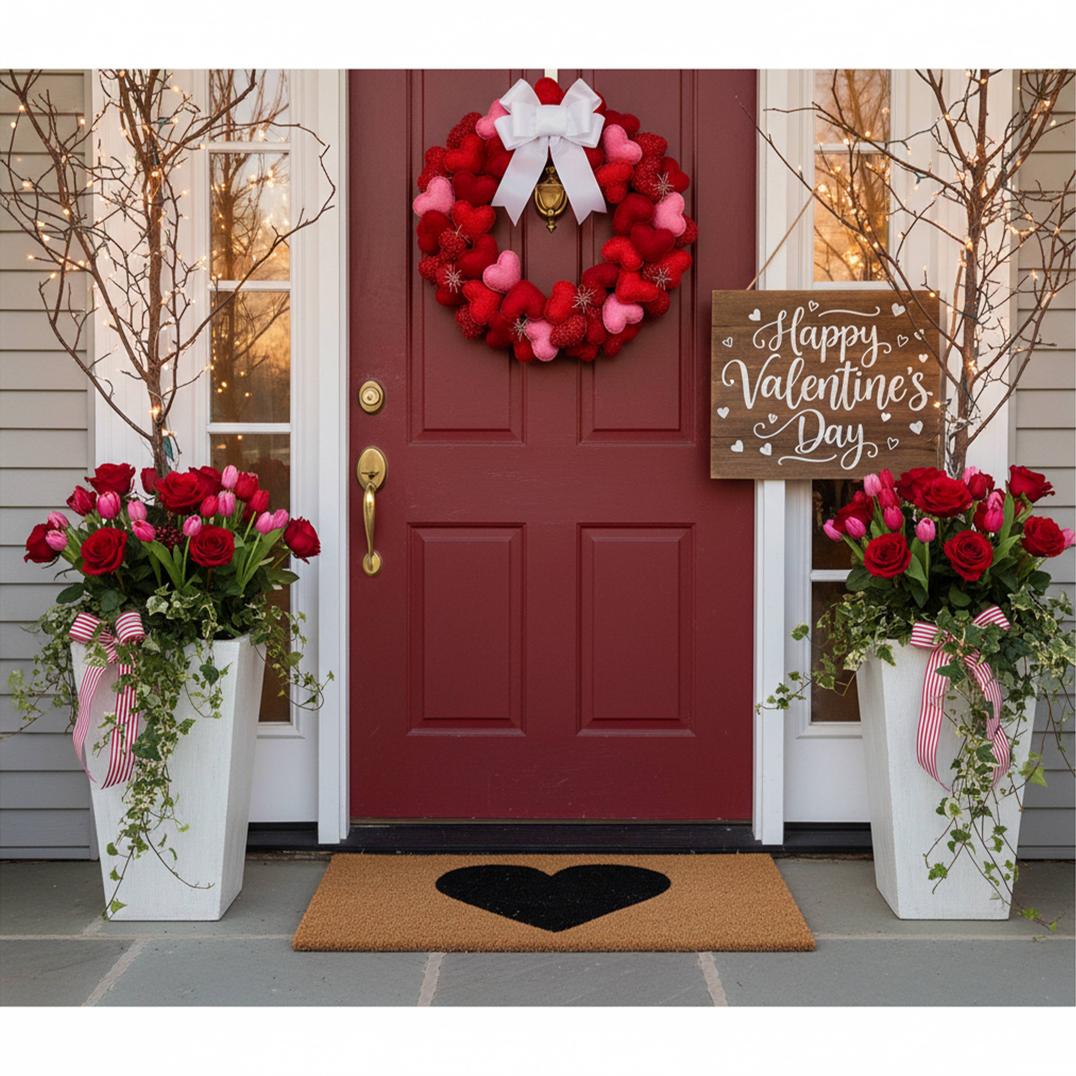 Heart Doormat: Red / 17" x 29"