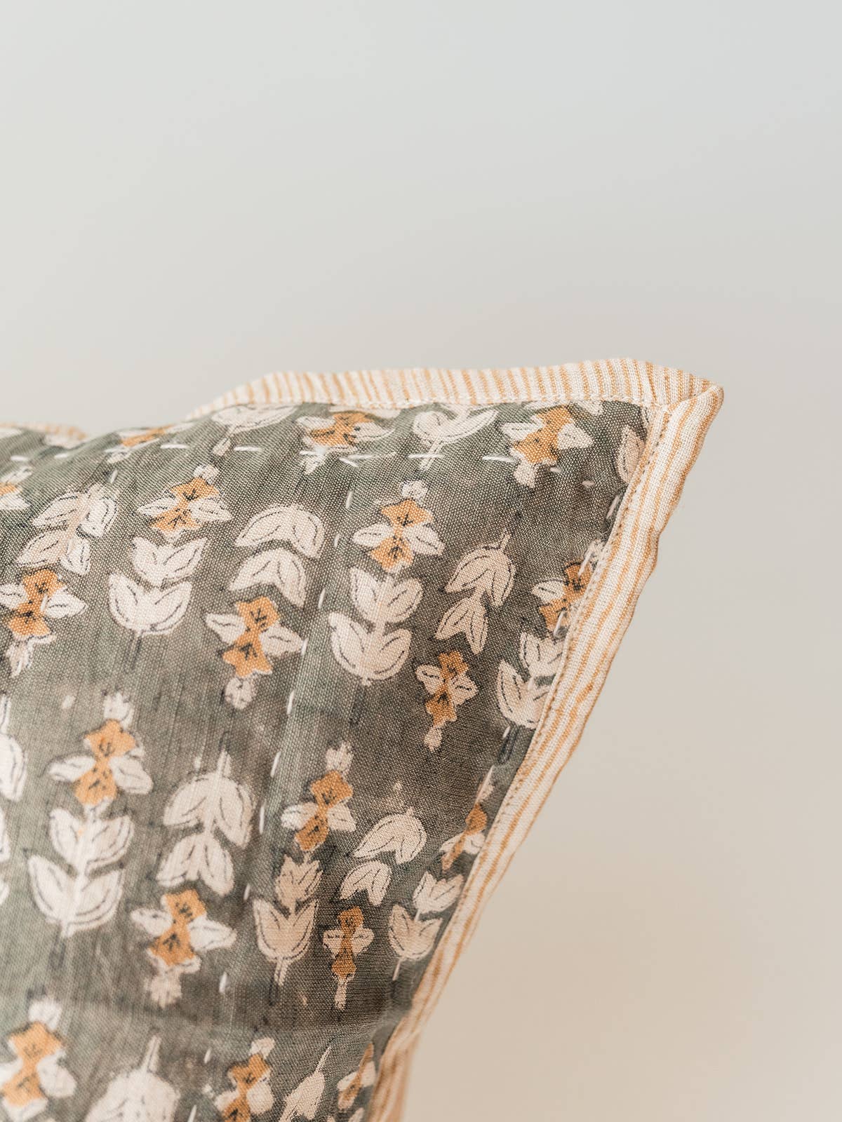 Blossom Block Print Sham: ORANGE / KING