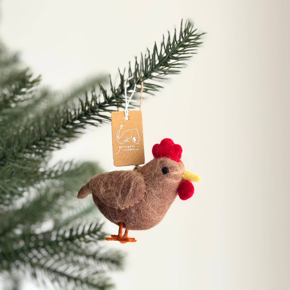Felt Chicken Ornament: Set of 4