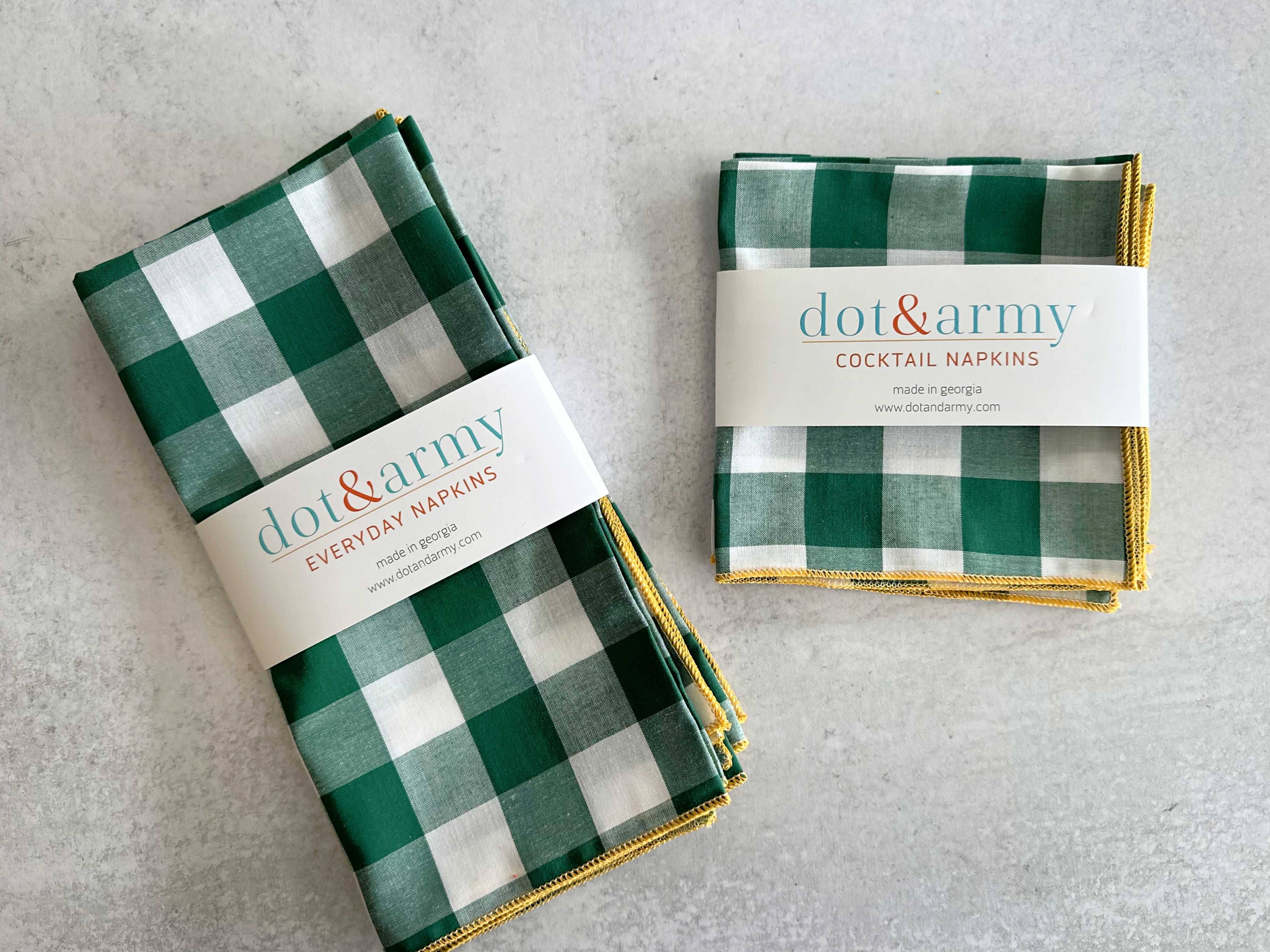 Gingham Check Cloth Napkins, set of four: Cherry red