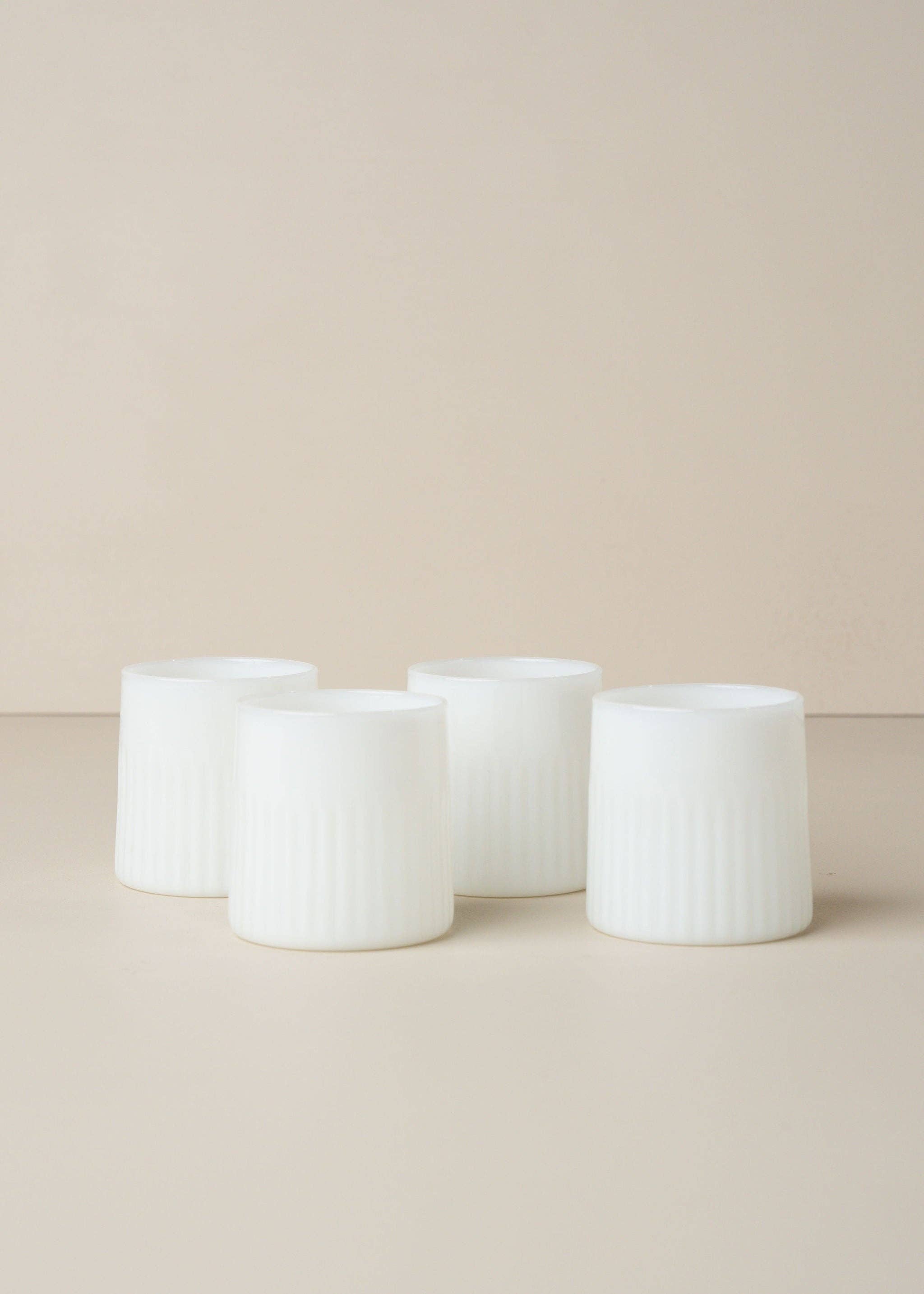 Kairos Medium Water Glass | Opaque White | Set of 4