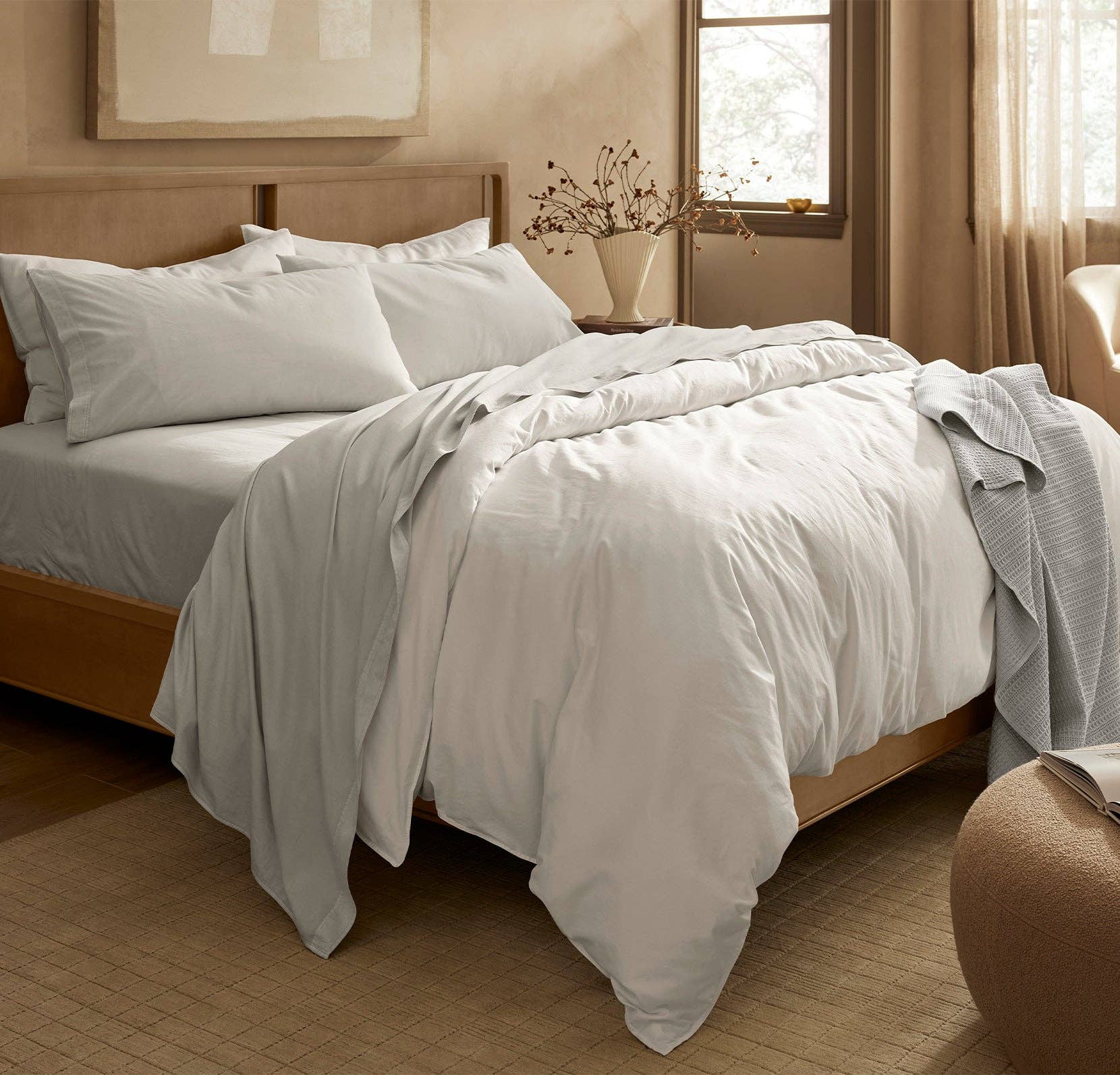 Signature Vintage Washed Sheet Set: Vintage White / California King