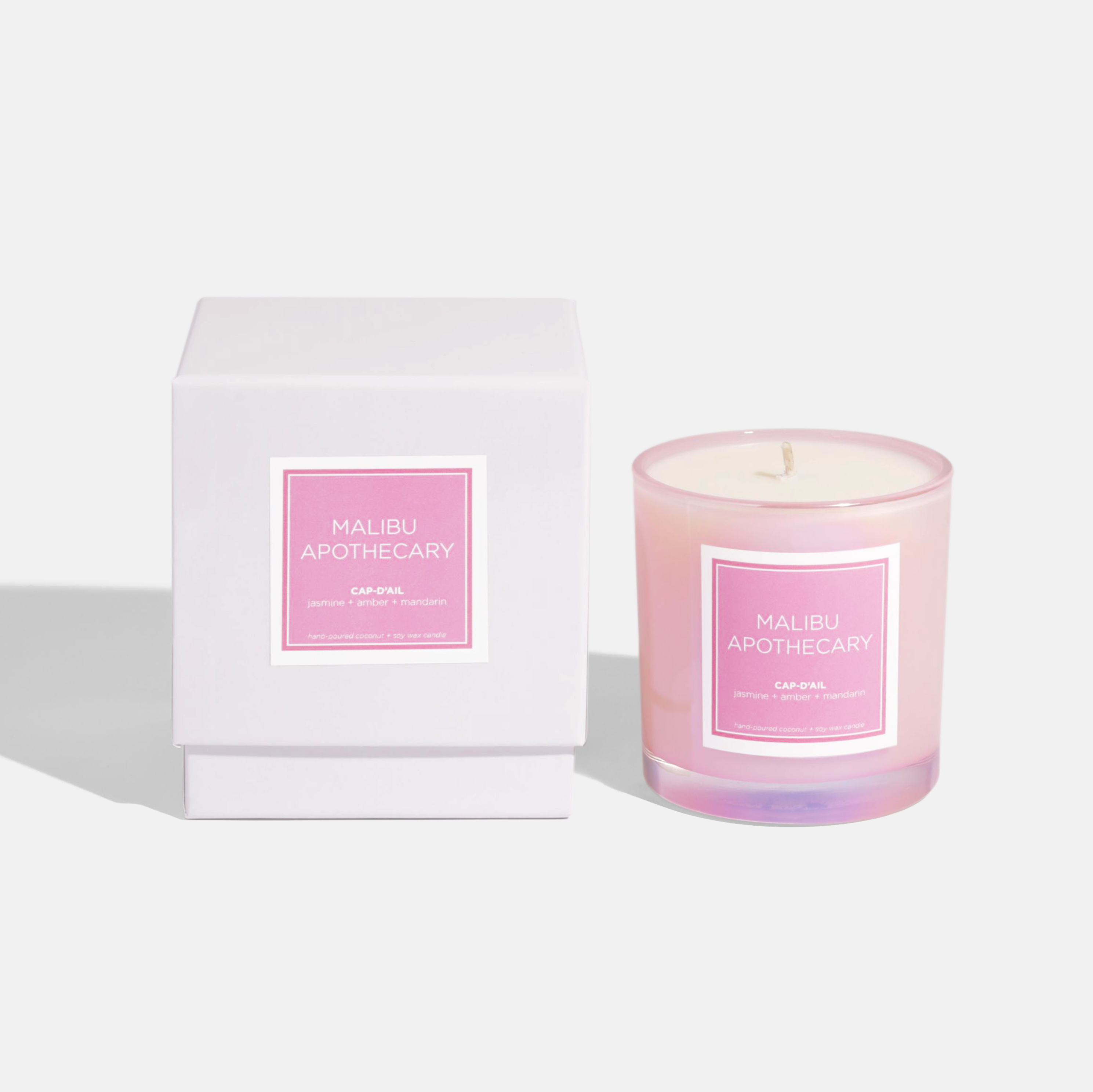 Iridescent Pink Candle: MONTAUK