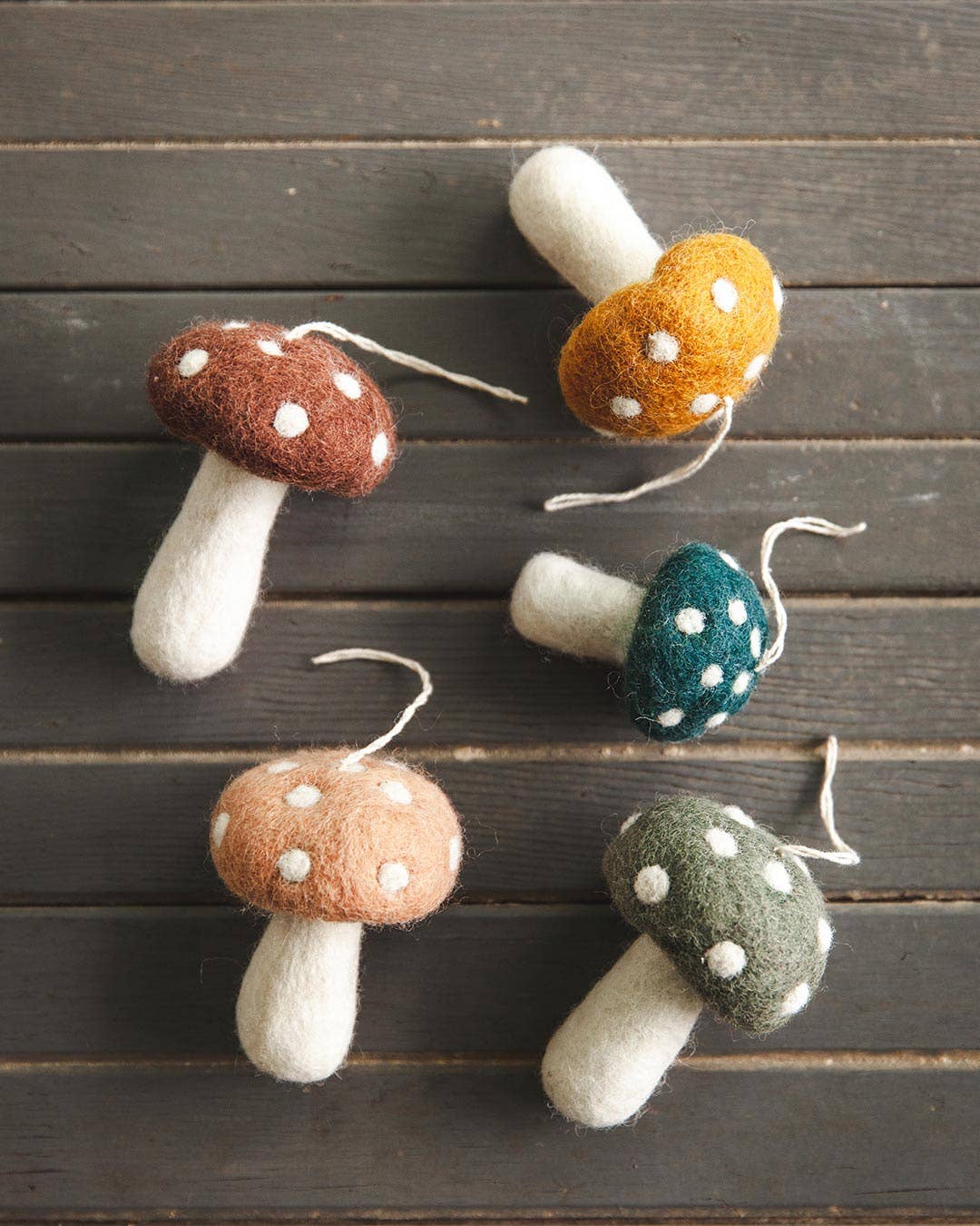 Felted Mushroom Ornament: Blush