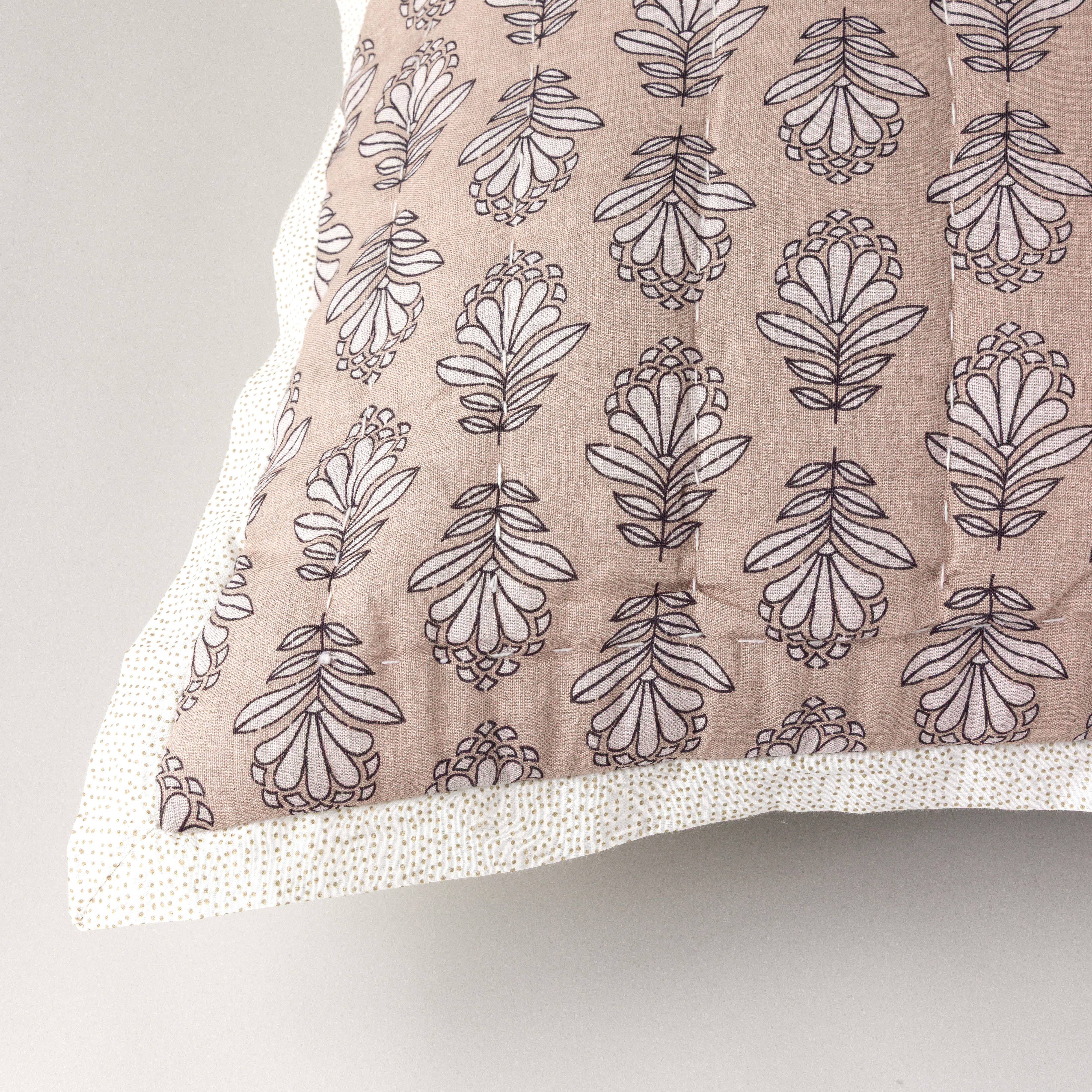 Charlie Block Print Sham: DARK GREEN / KING