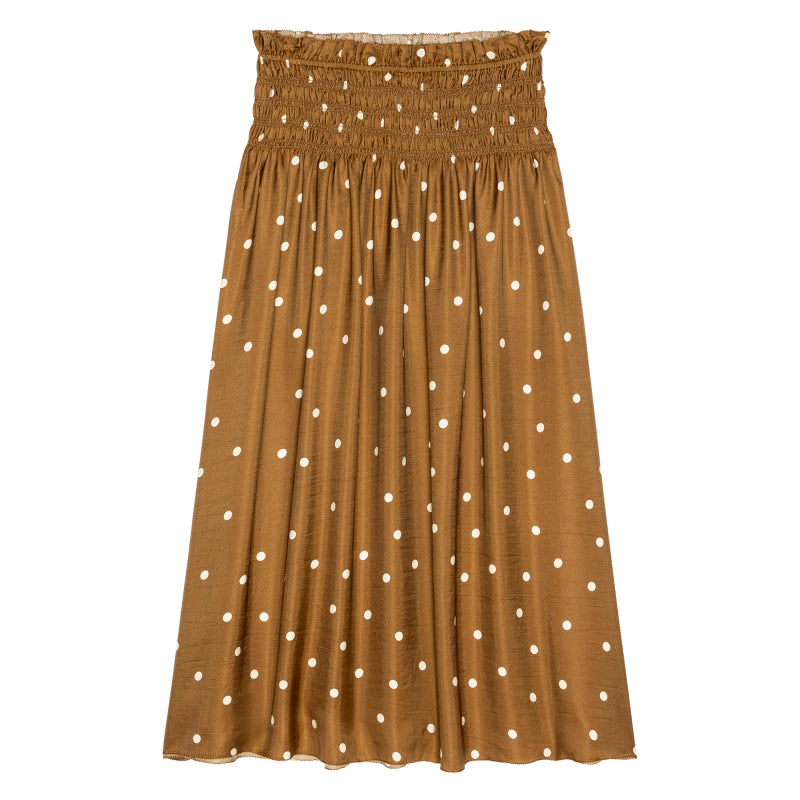 The Great. The Canary Skirt in Copper Bubble Dot