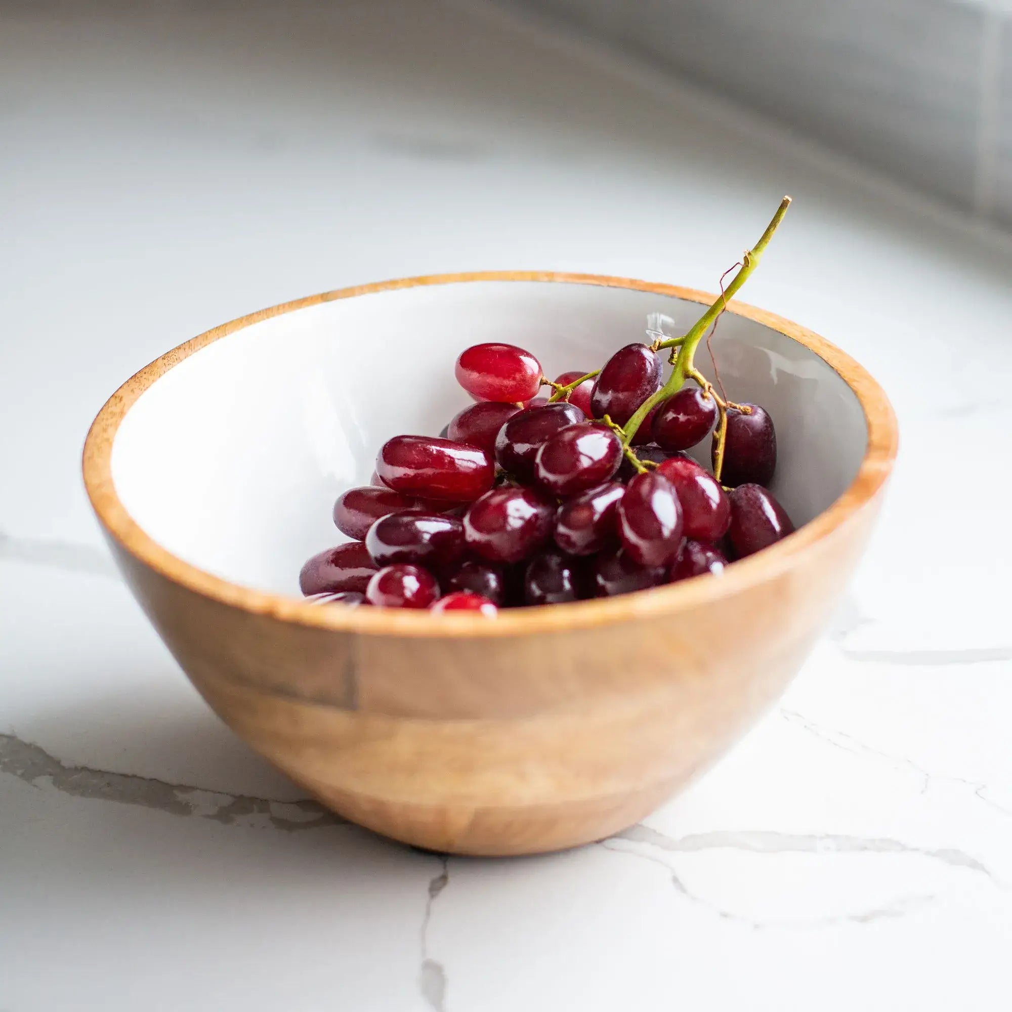 Wood + White Collection Mango Wood Salad Bowl