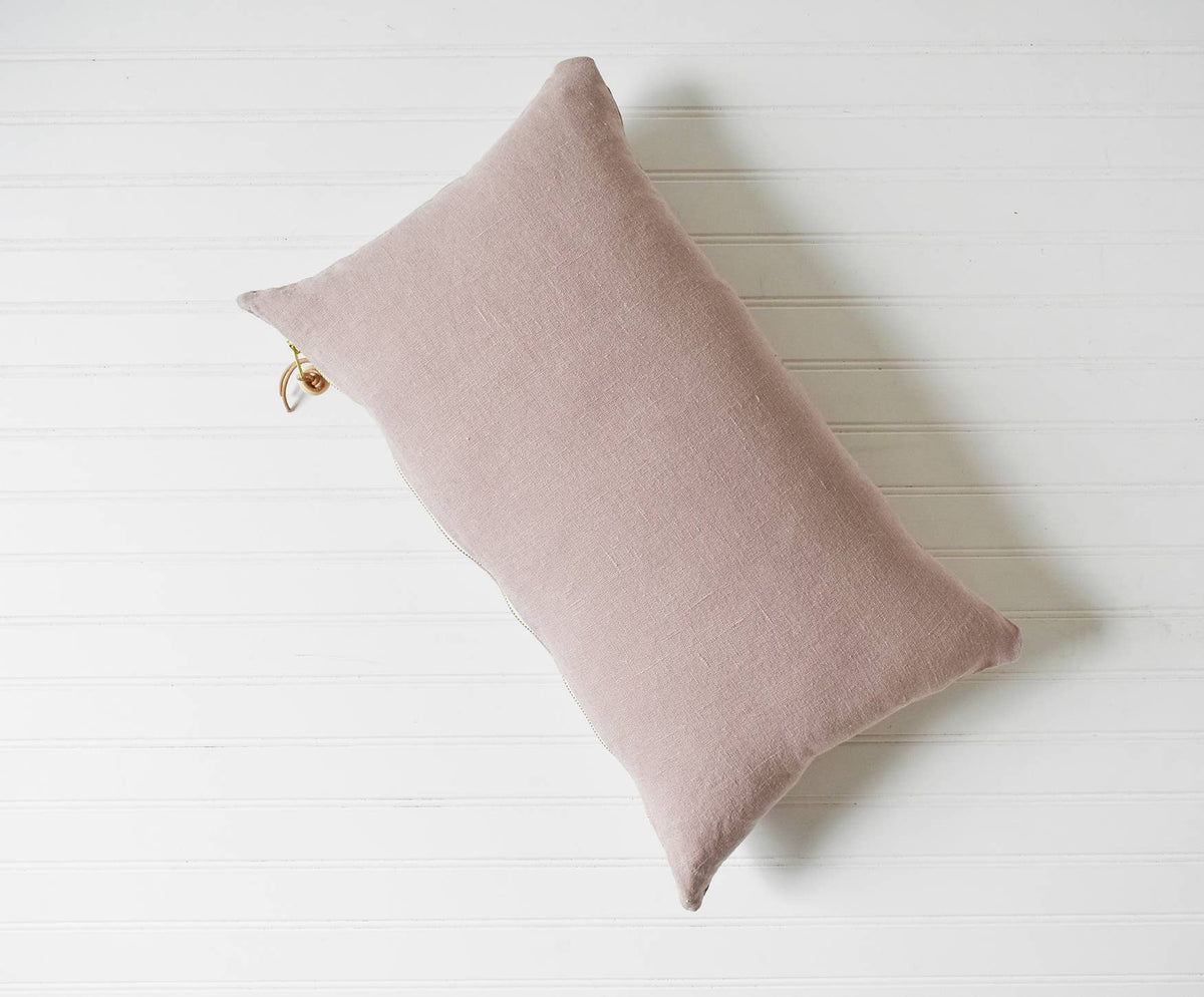 Shadow Rose Washed Linen Pillow: Cover + Down Insert / 27 X 27