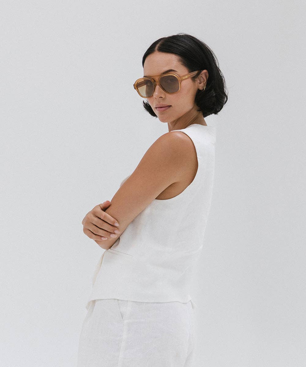 Goldie Aviator Sunglasses: Tortoise