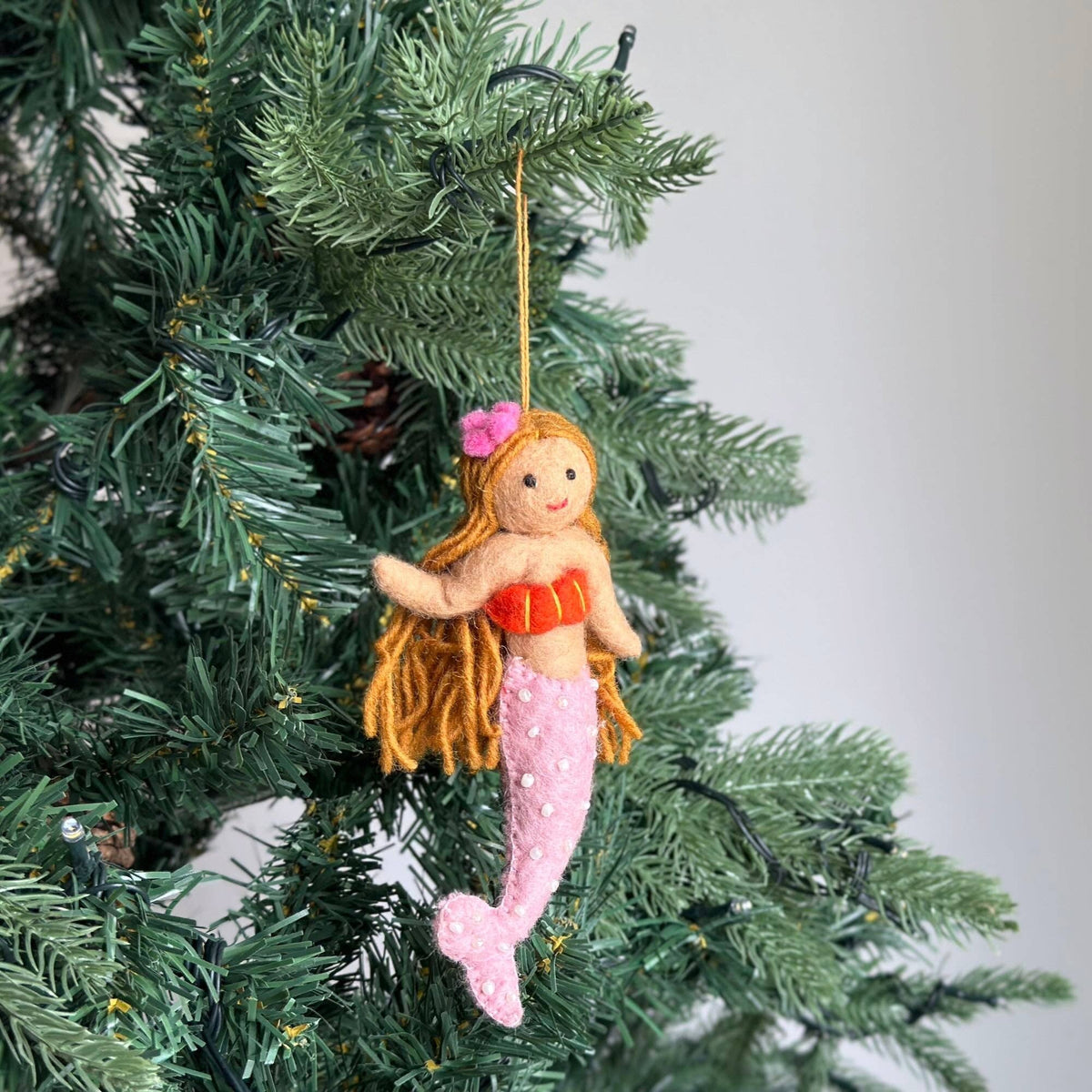 Felt Ornament - Blond Mermaid: Pink