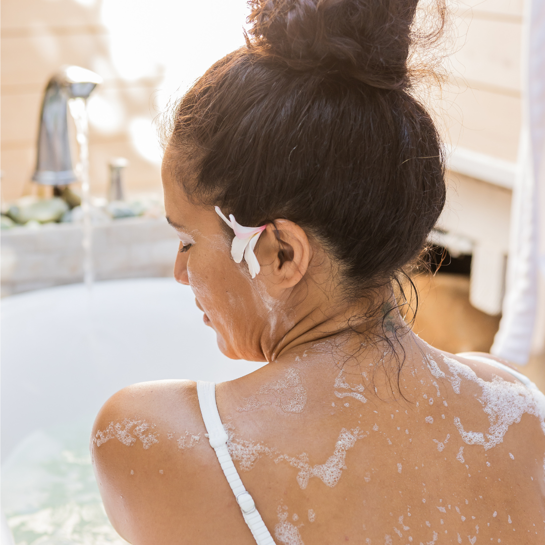 Botanical bubbly coconut milk bath.