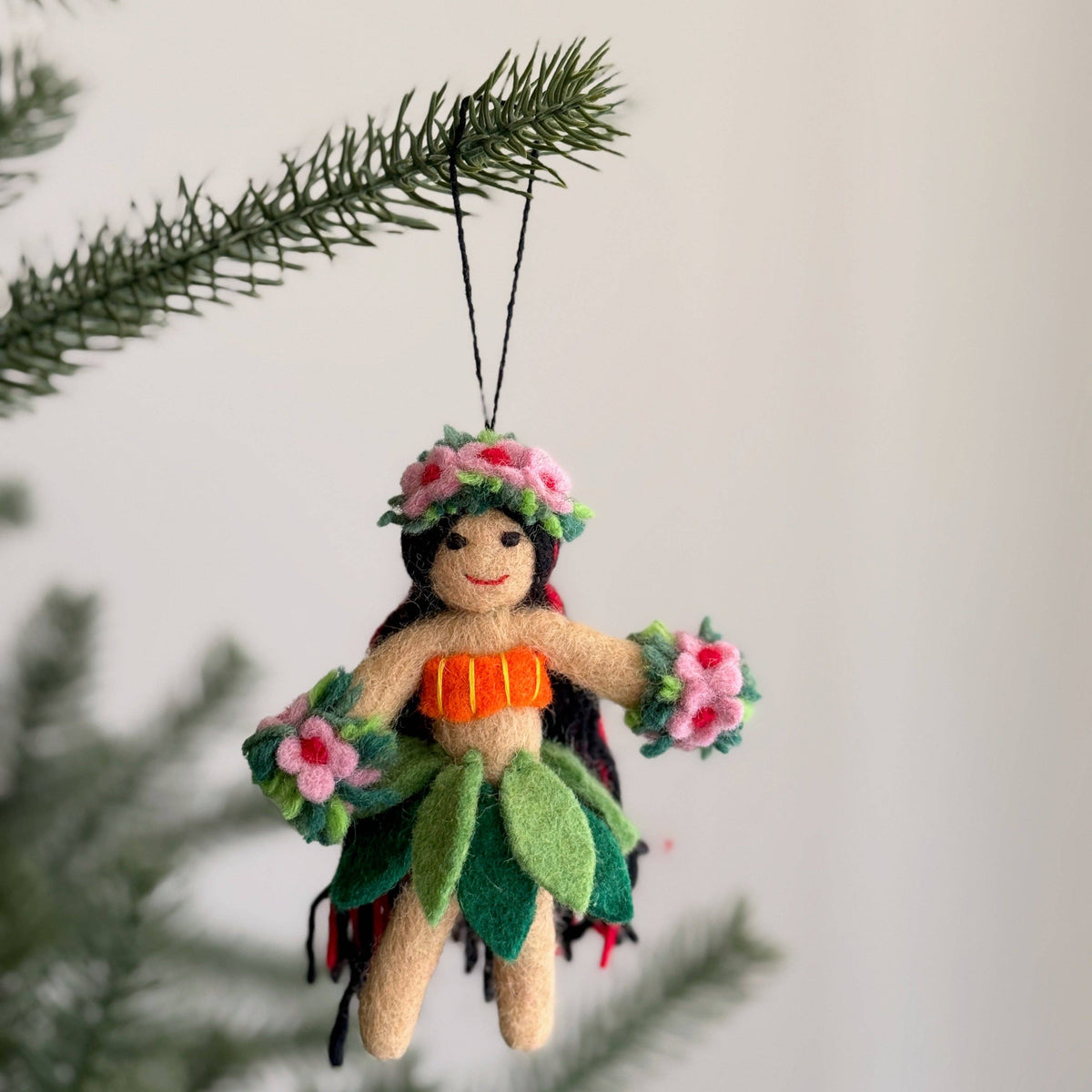 Felt Ornament - Hawaii Hula Girl: White